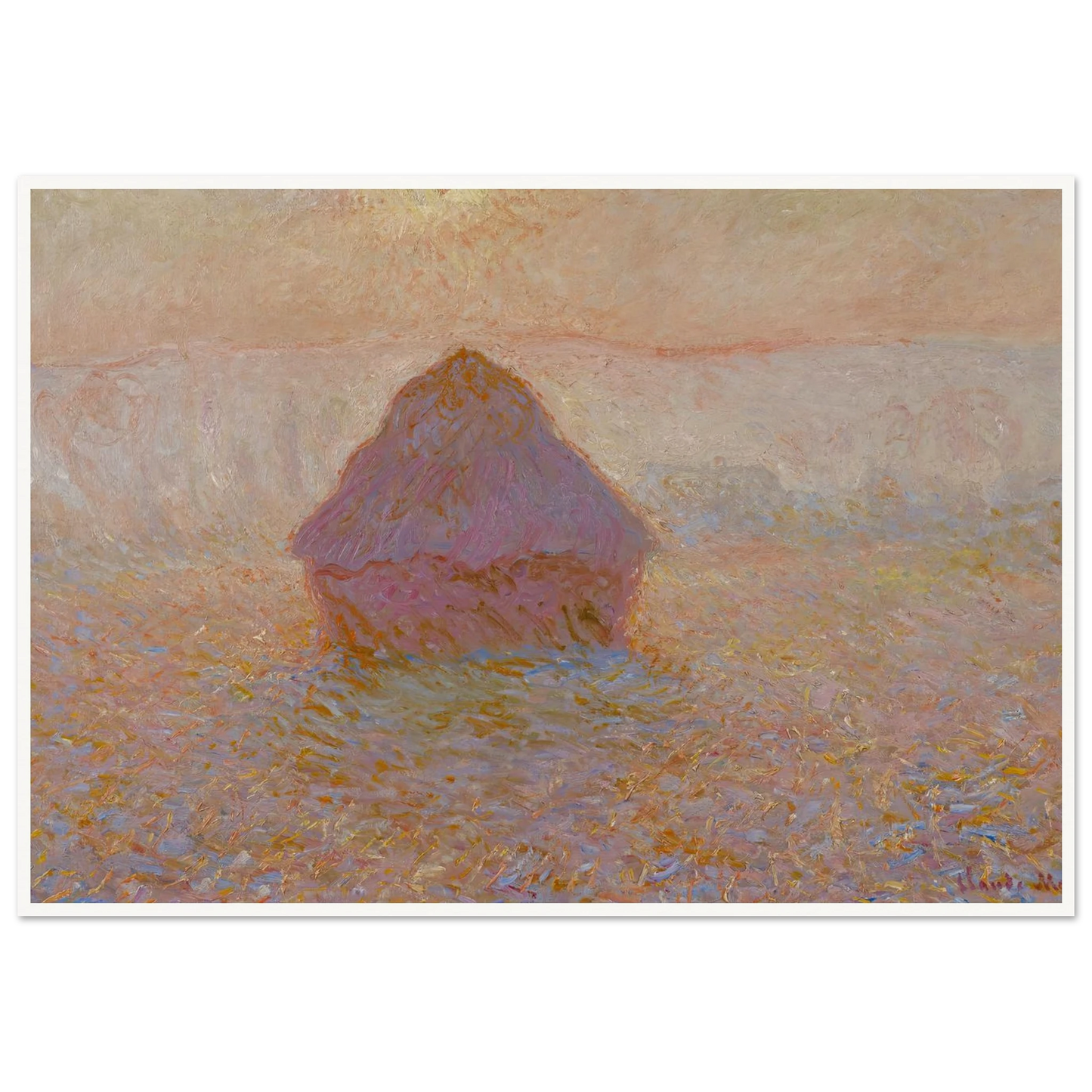 Grainstack-Sun in the Mist (1891) Art Print | Claude Monet-Quipham Collections