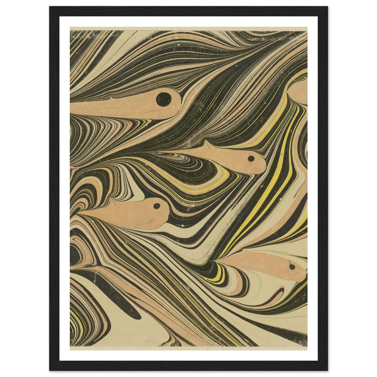 Marmorpapier (mit Fischmotiven) (1903 - 1907) Art Print | Josef Hoffmann-Quipham Collections