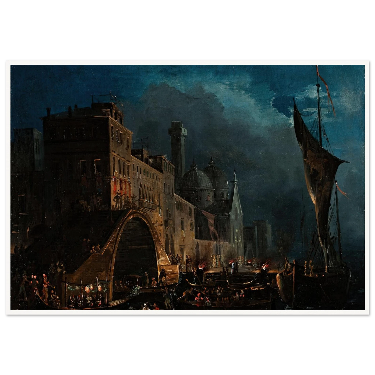 A Venetian Gala Night (1824-1838) Art Print | Ippolito Caffi-Quipham Collections