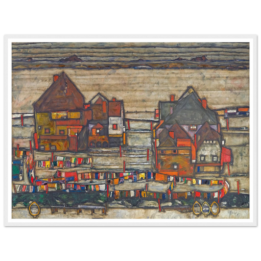 Houses With Laundry (Suburb II) (1914) Art Print | Egon Schiele-Quipham Collections