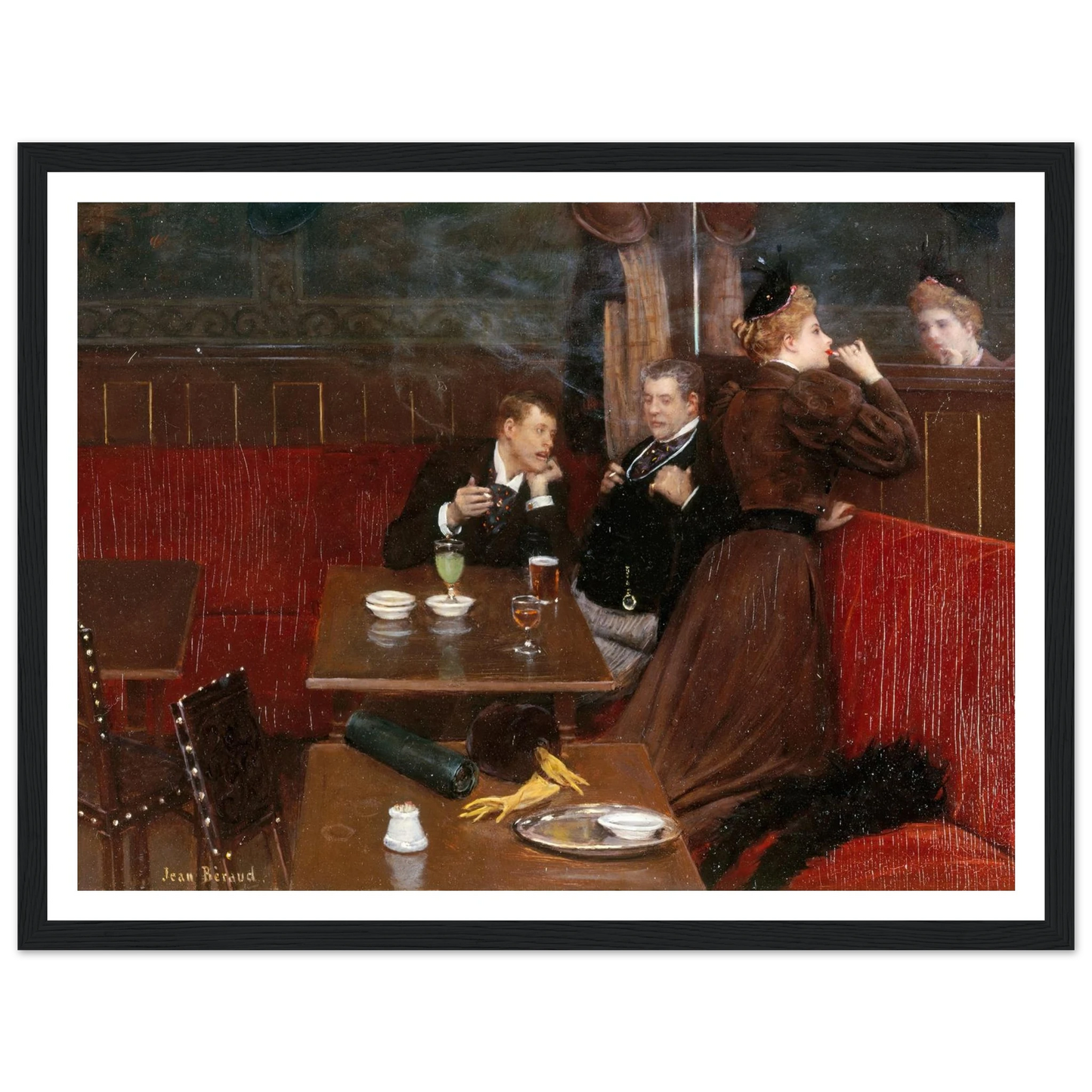 Trois personnages dans un café (1890) Art Print | Jean Beraud-Quipham Collections