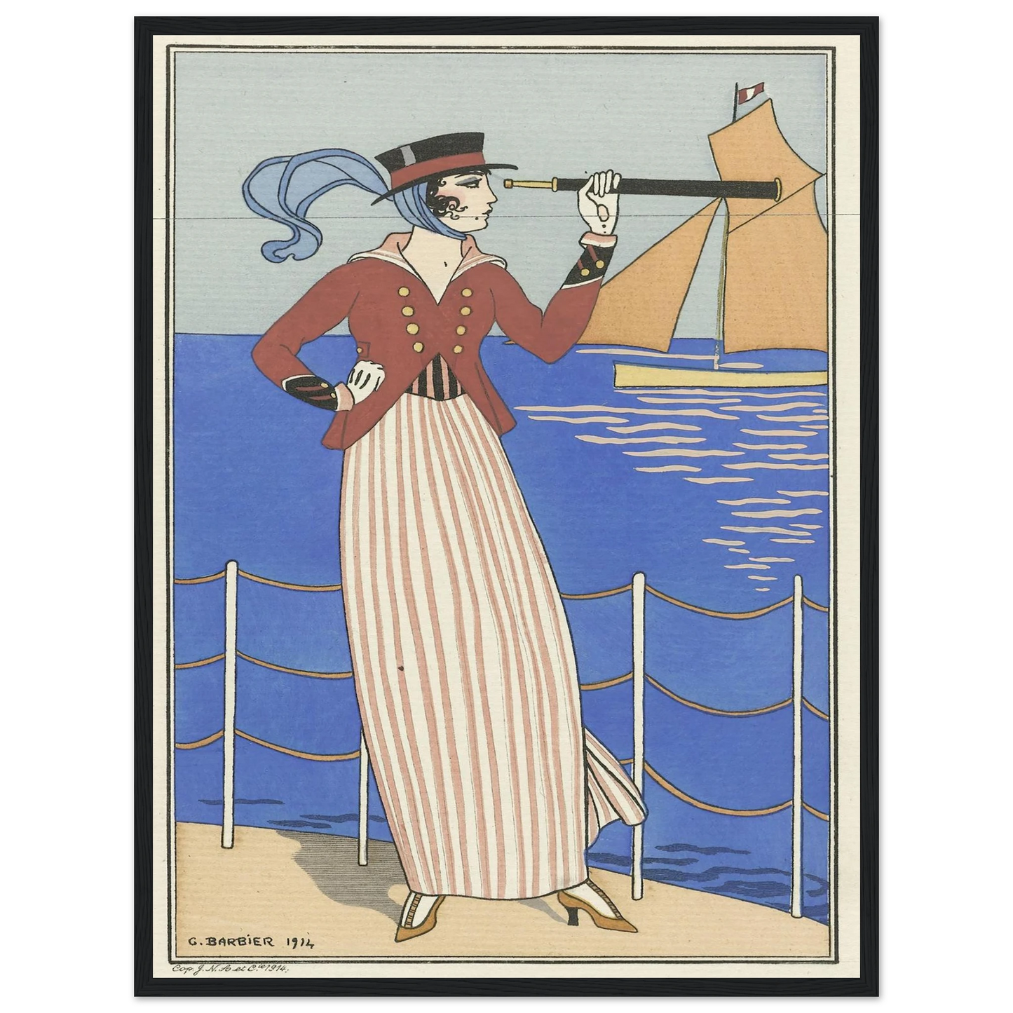 Costume de Yacht (1914) Art Print | George Barbier-Quipham Collections
