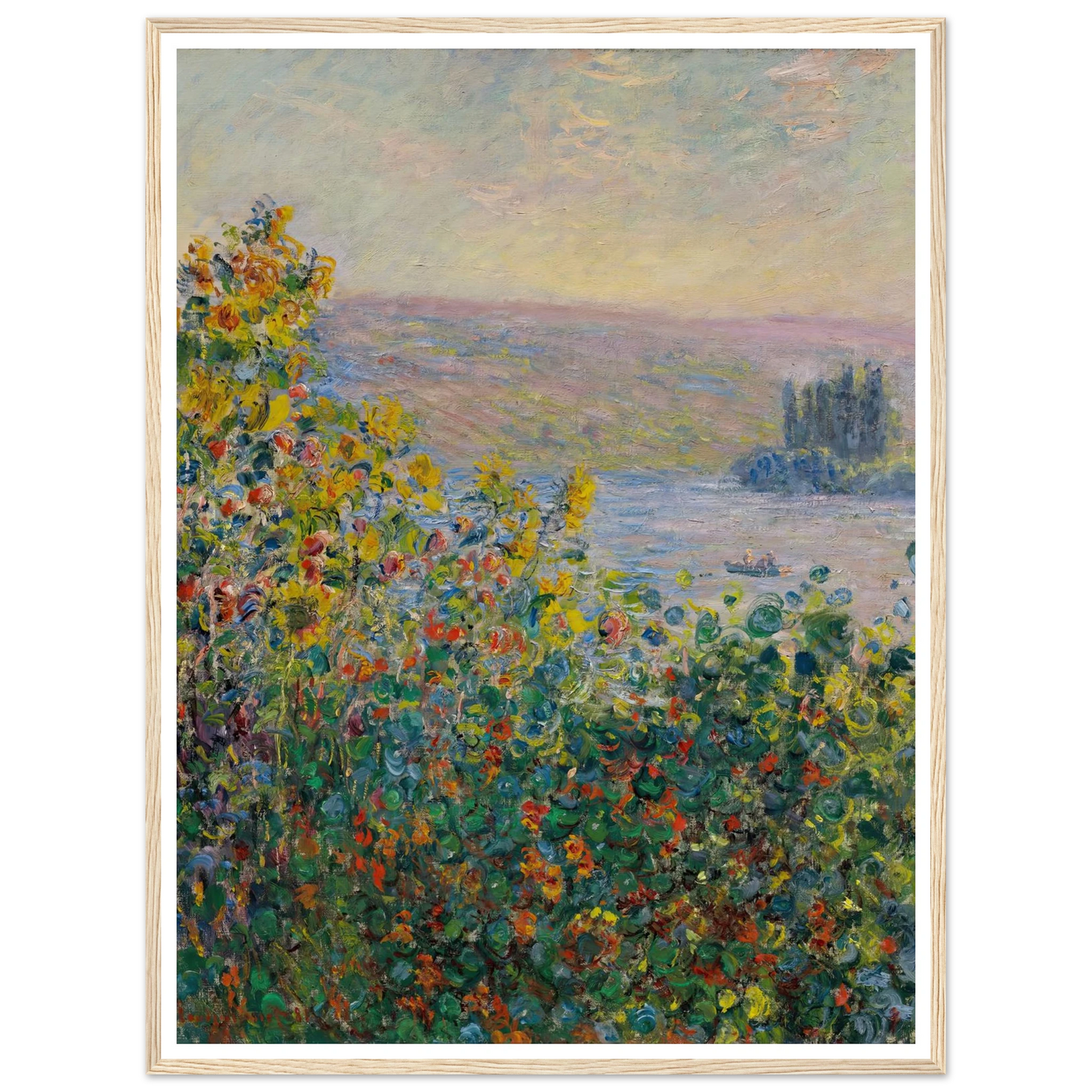 Flower Beds at Vétheuil (1881) Art Print | Claude Monet-Quipham Collections
