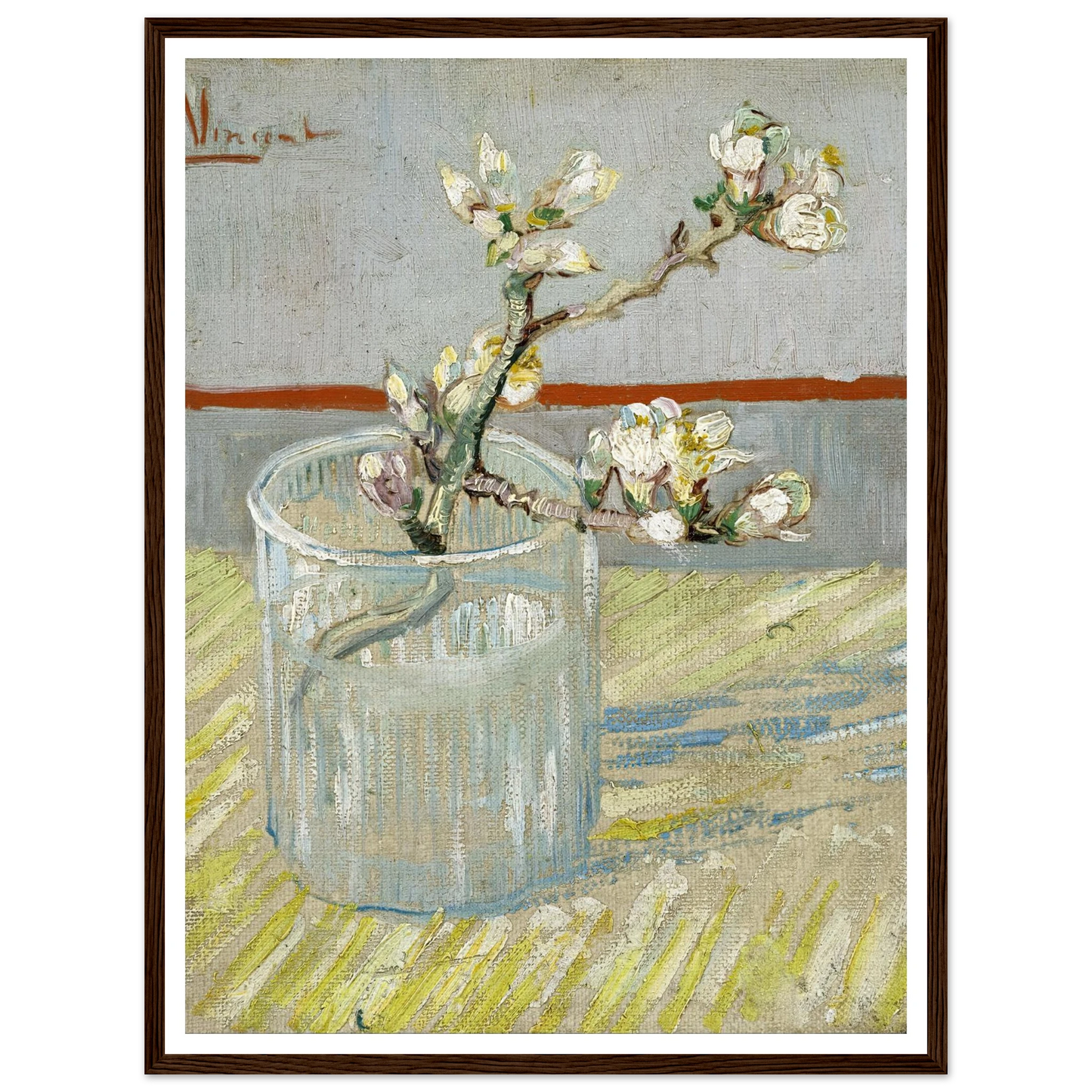 Sprig of flowering almond in a glass (1888) Art Print | Vincent van Gogh-Quipham Collections