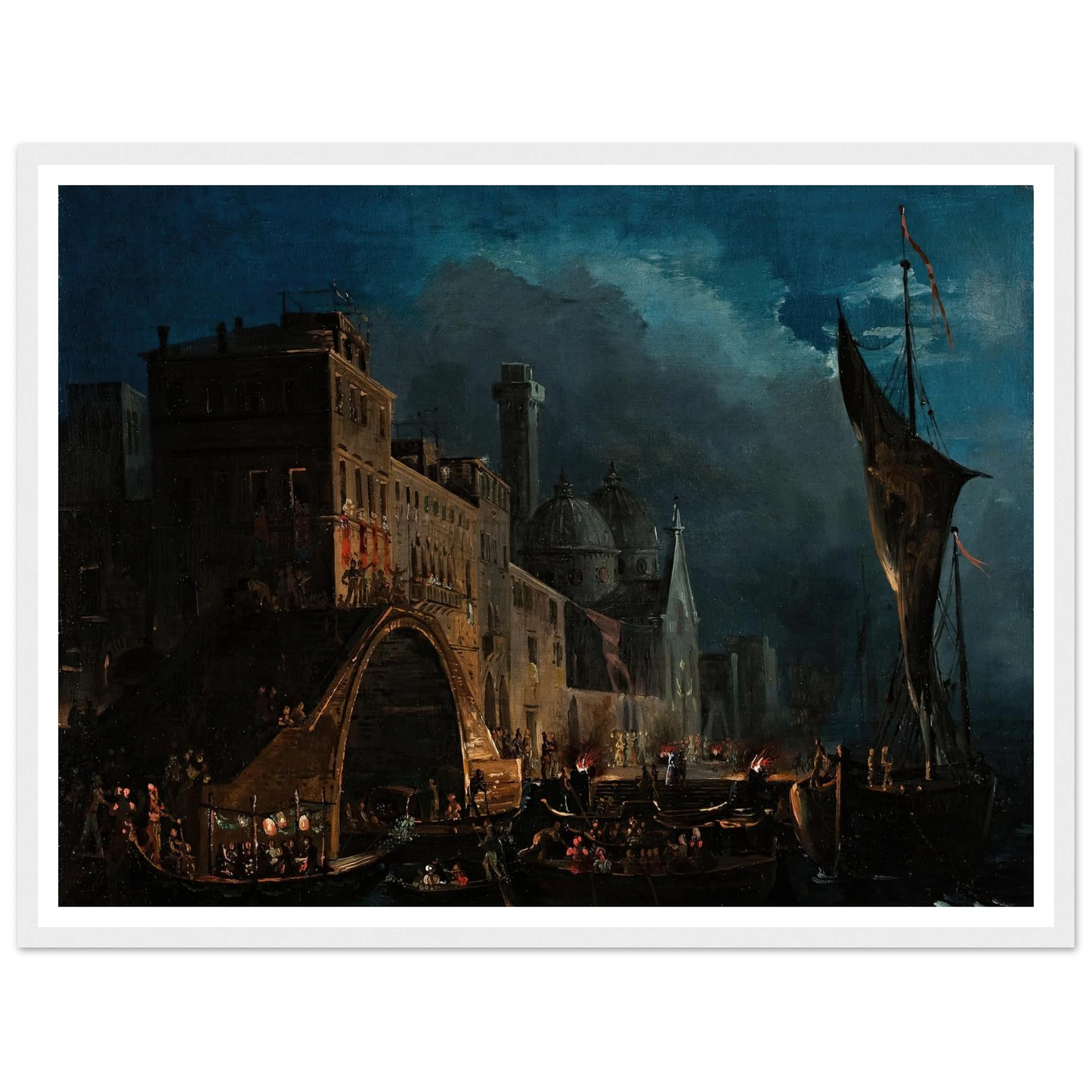 A Venetian Gala Night (1824-1838) Art Print | Ippolito Caffi-Quipham Collections