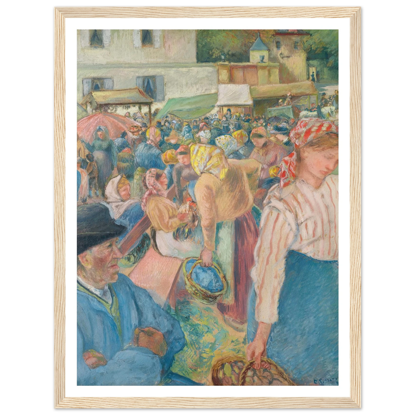 Marché à la volaille, Pontoise (1882) Art Print | Camille Pissarro-Quipham Collections