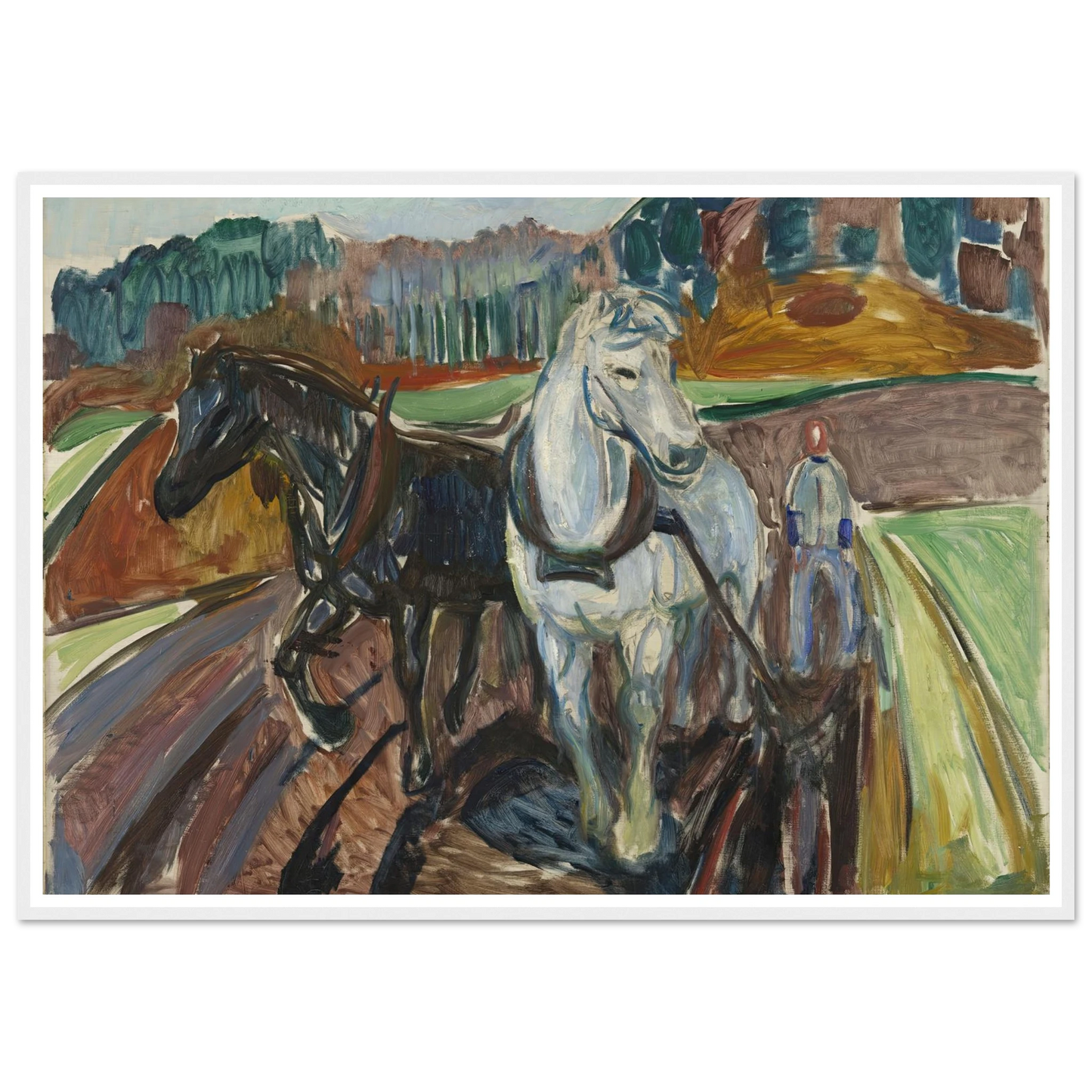 Autumn Ploughing (1919) Art Print | Edvard Munch-Quipham Collections