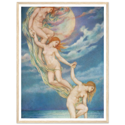 Moonbeams Dipping Into The Sea (1918) Art Print | Evelyn de Morgan-Quipham Collections