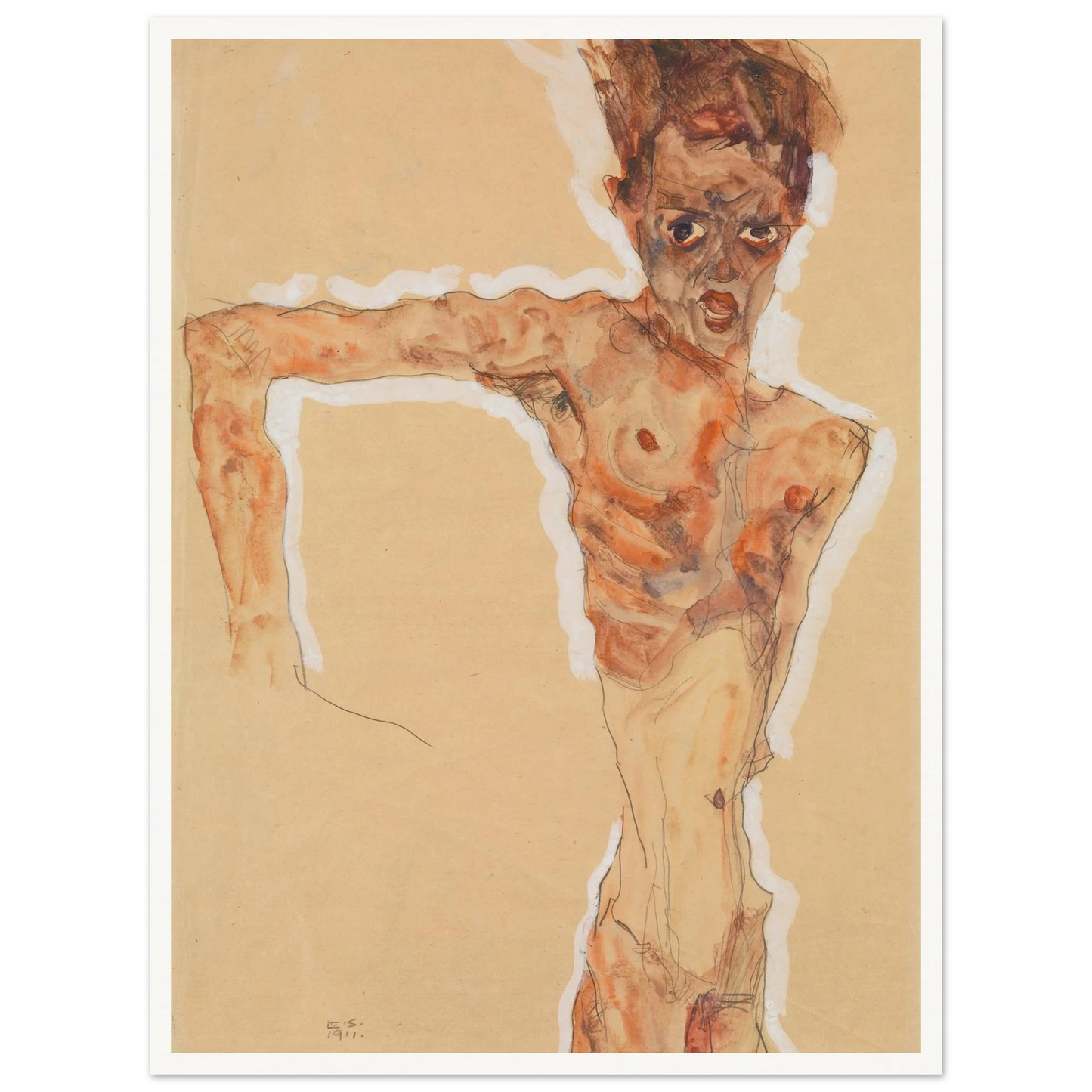 Self-Portrait (1911) Art Print | Egon Schiele-Quipham Collections