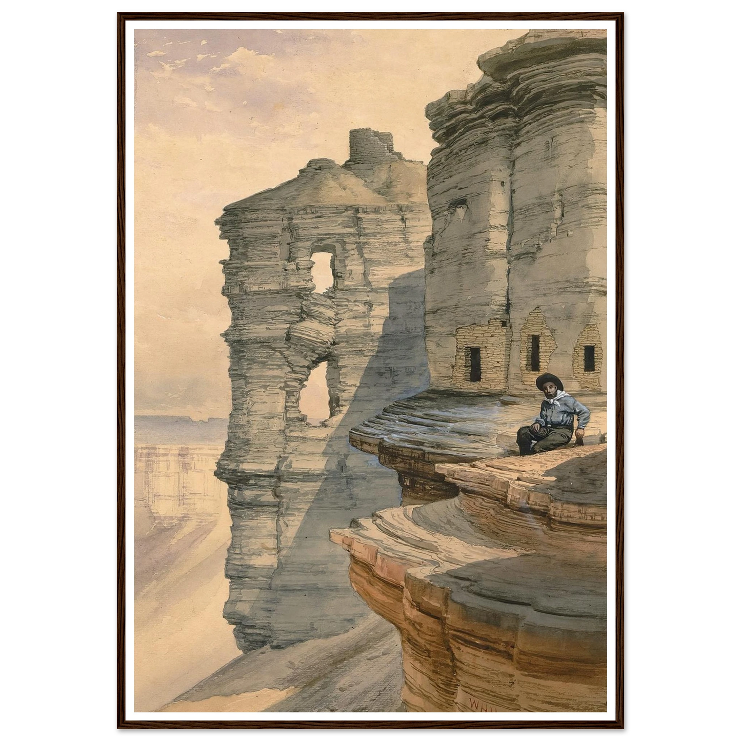 Cliff Houses On The Rio Mancos, Colorado (1878) Art Print | William Henry Holmes-Quipham Collections
