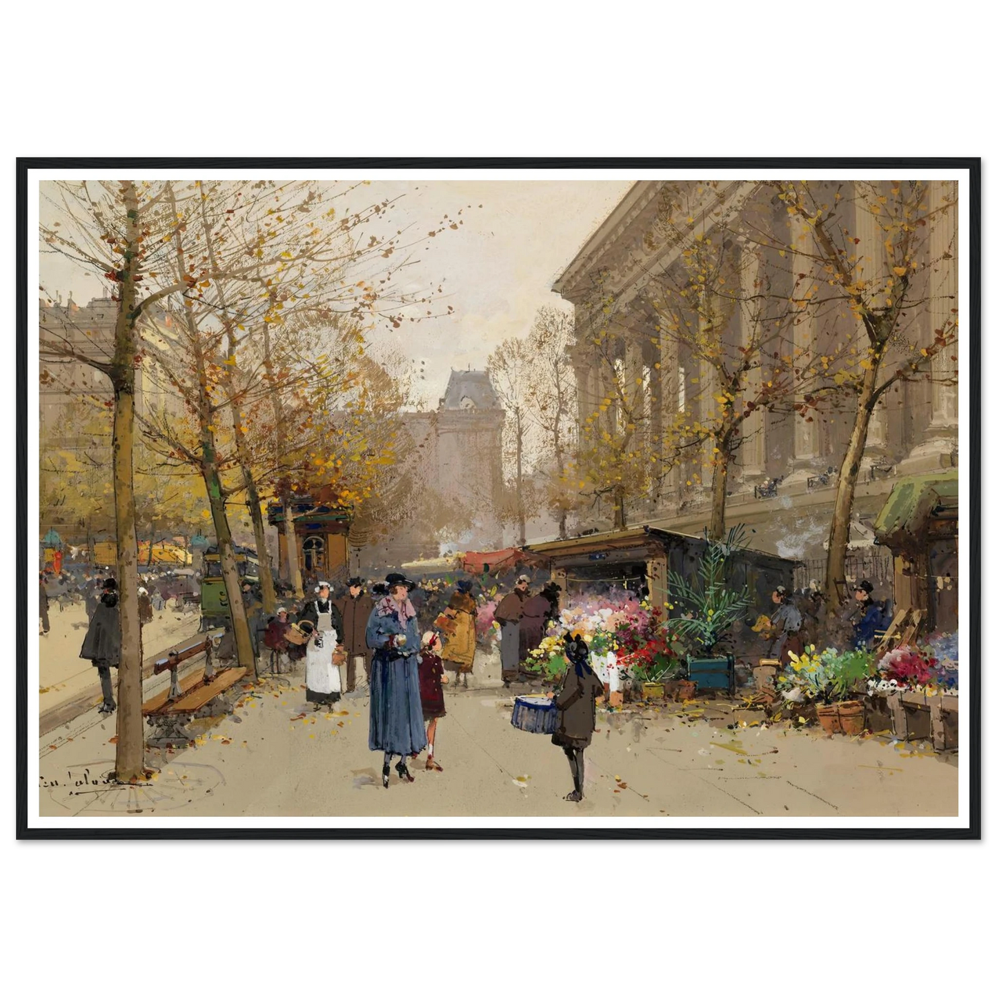 Flower Market, La Madeleine Art Print | Eugene Galien Laloue-Quipham Collections