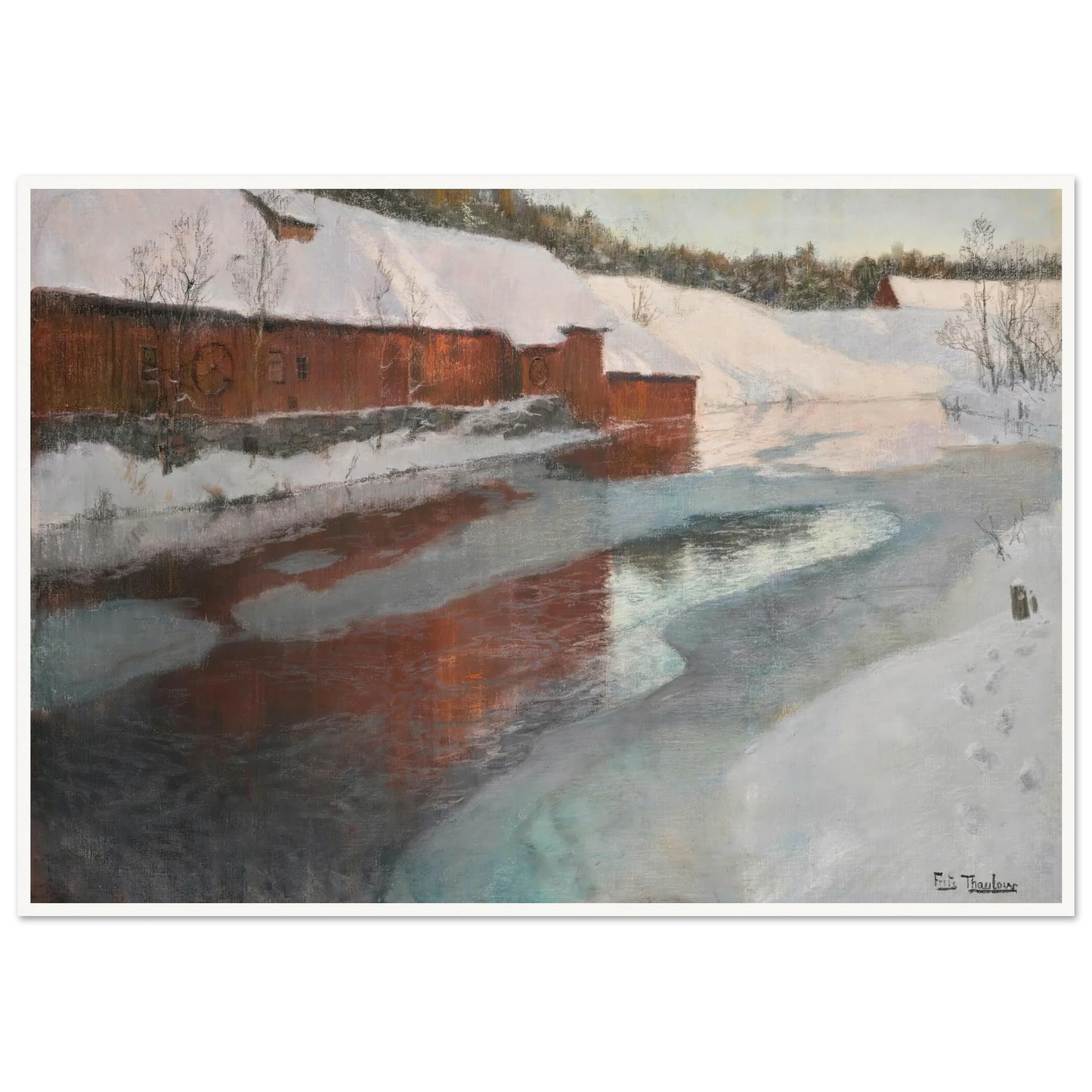 The Lysaker River In Winter Art Print | Frits Thaulow-Quipham Collections