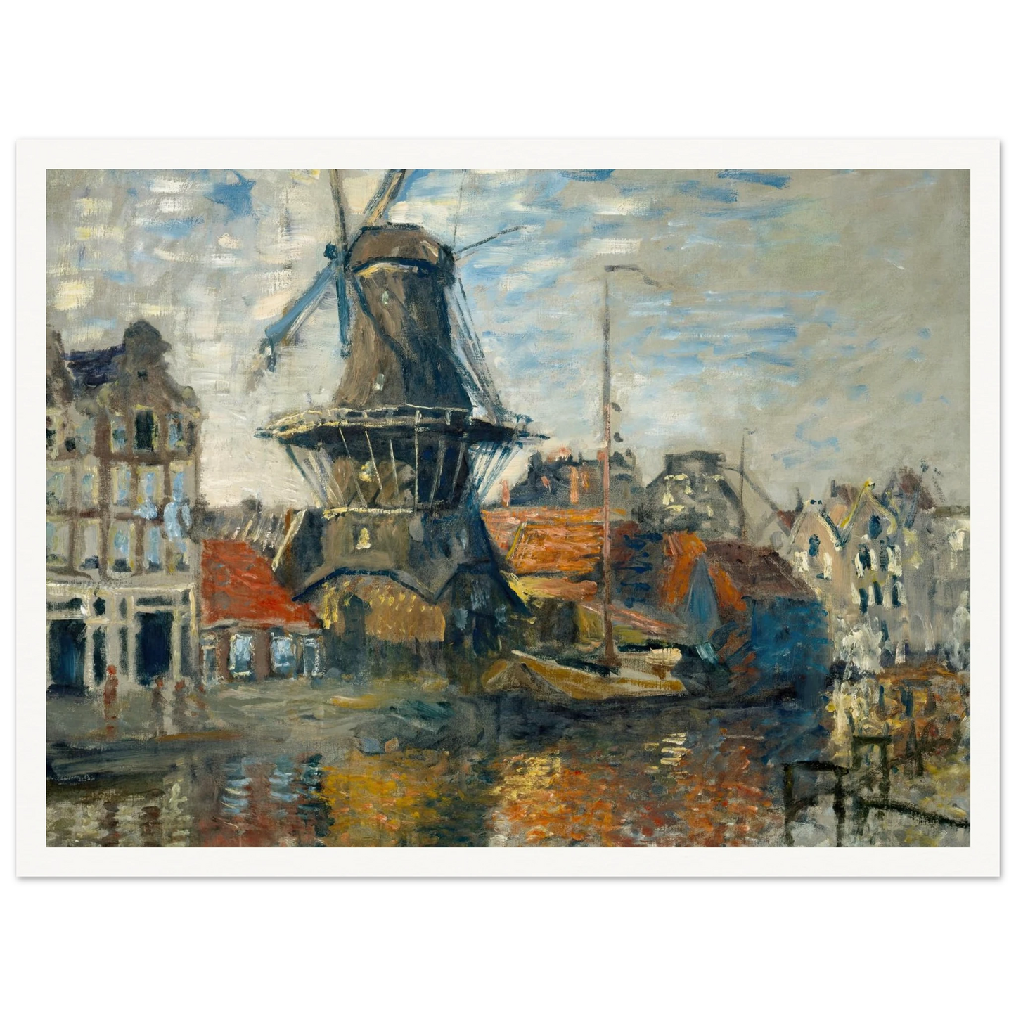 The Windmill on the Onbekende Gracht, Amsterdam (1874) Art Print | Claude Monet-Quipham Collections