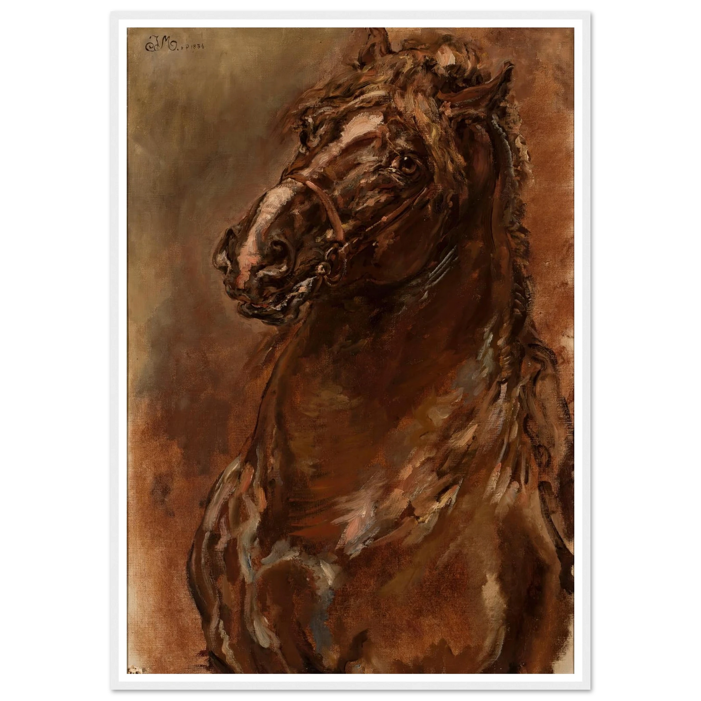 Study of horse’s head for “The Maid of Orléans” (1886) Art Print | Jan Matejko-Quipham Collections
