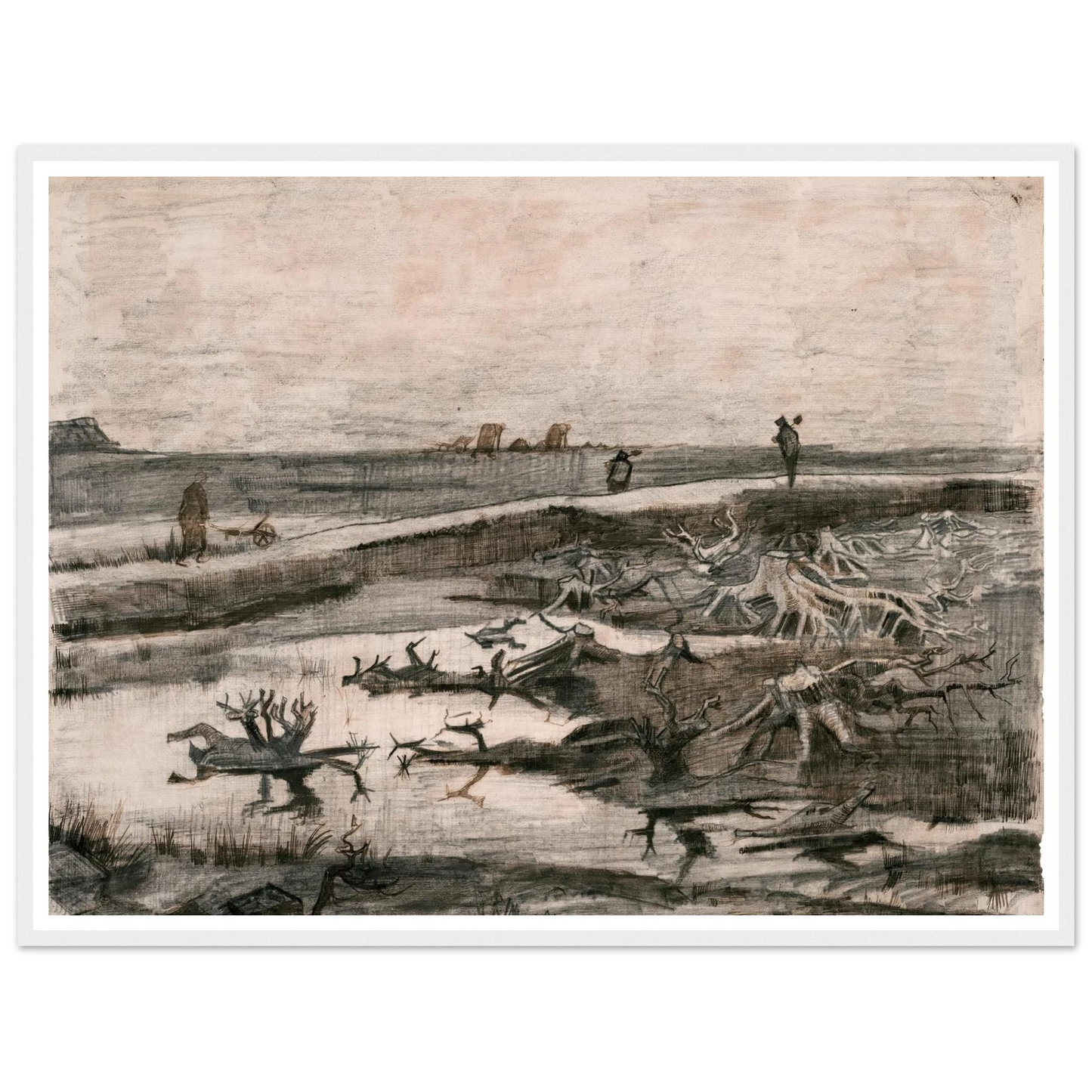 Landscape with Bog Trunks (Travaux aux Champs) (1883) Art Print | Vincent van Gogh-Quipham Collections
