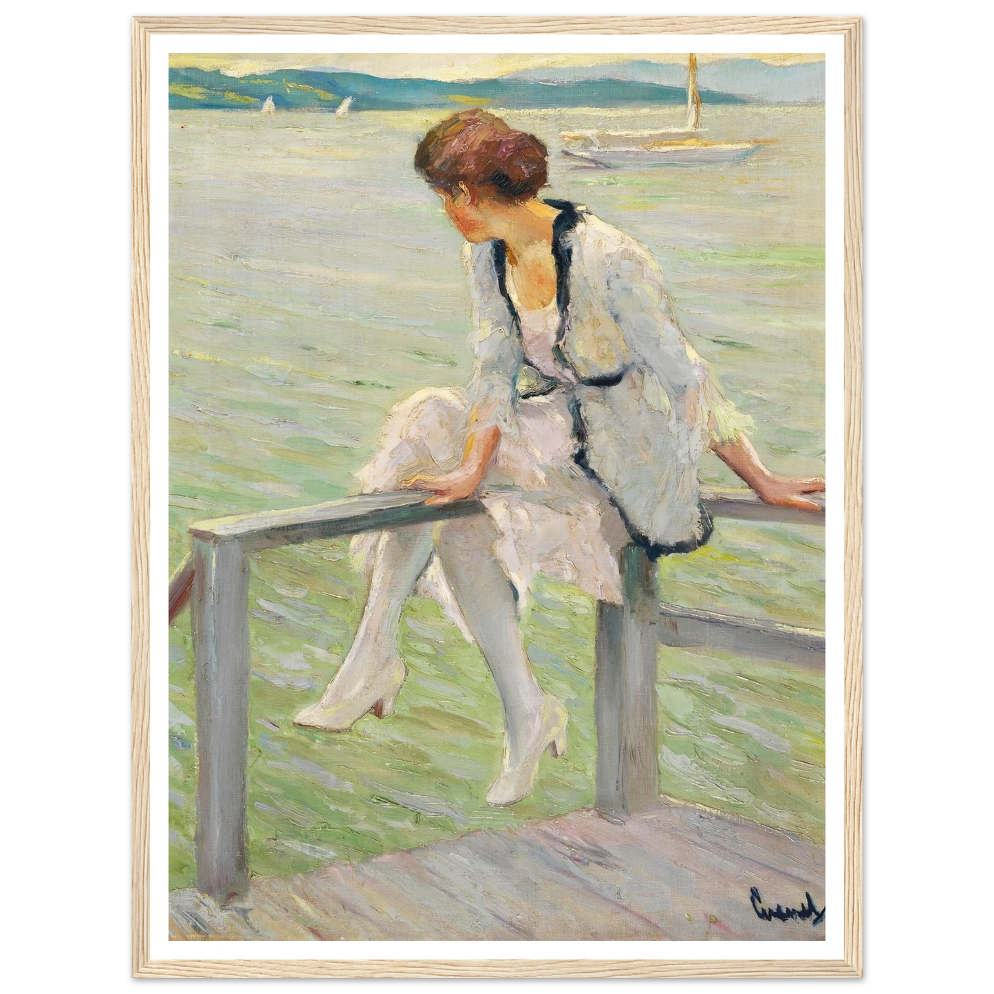 Young woman at Lake Starnberg (1915-1920) Art Print | Edward Cucue-Quipham Collections
