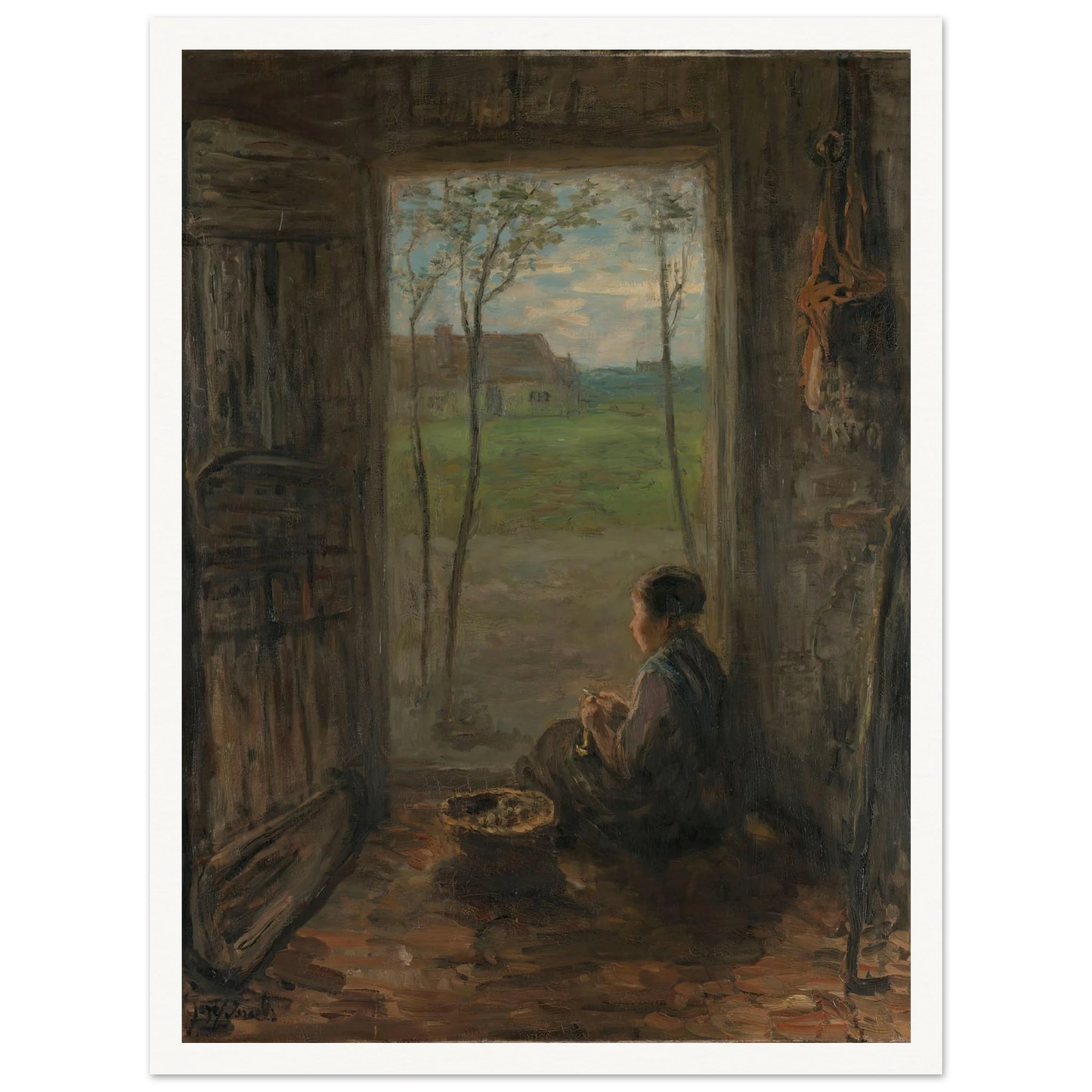 A Laren Scene (1905) Art Print | Jozef Israels-Quipham Collections