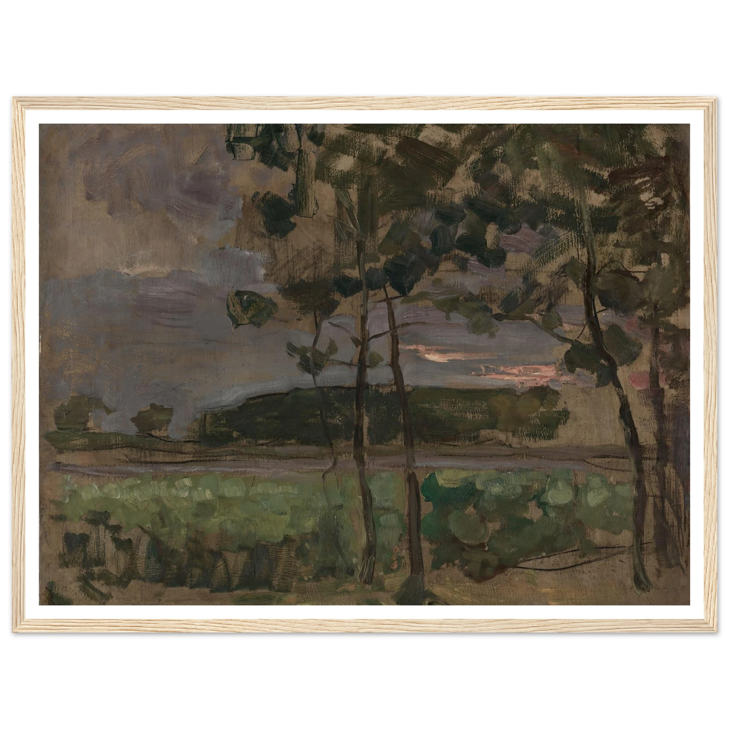Field with Young Trees in the Foreground (c. 1907) Art Print | Piet Mondrian-Quipham Collections