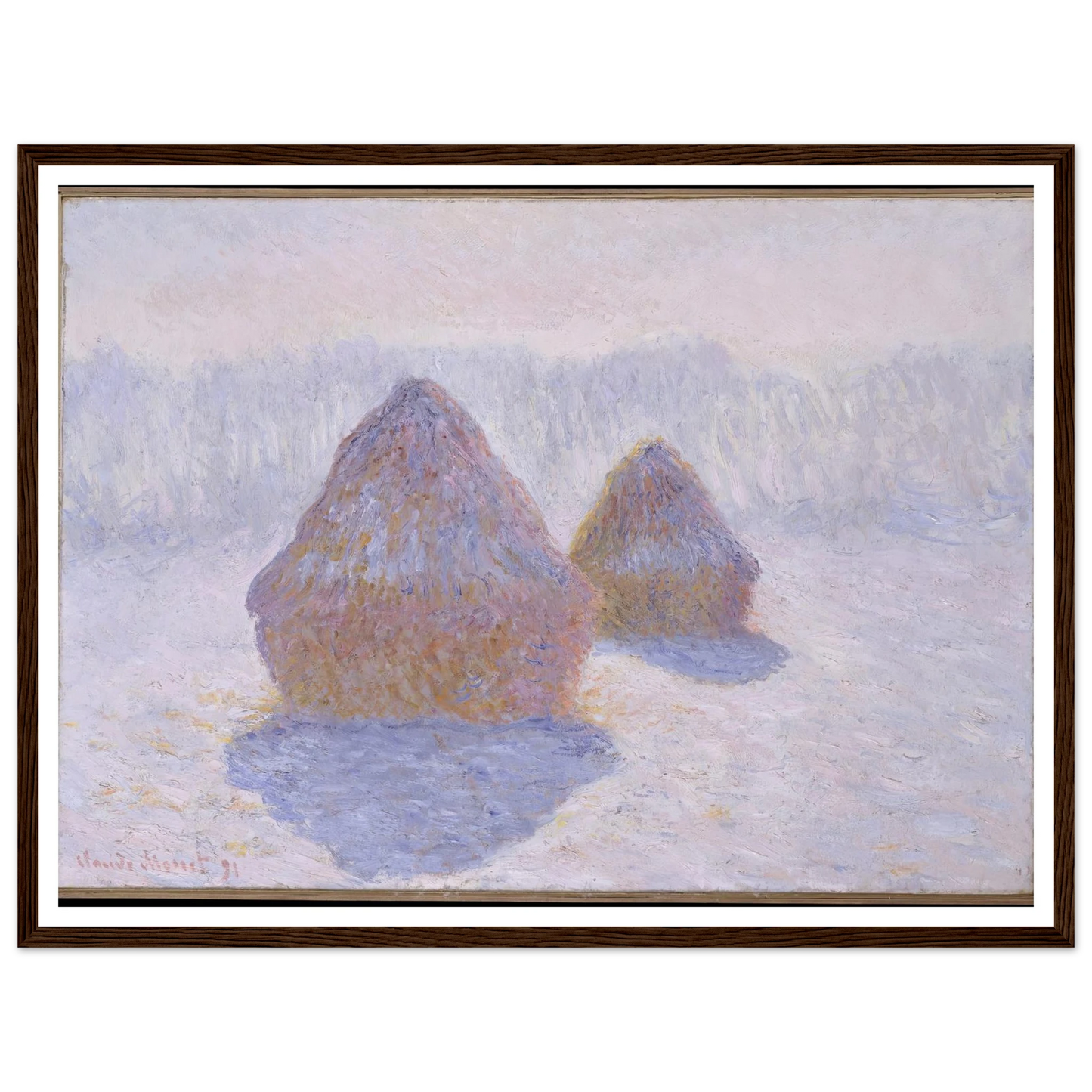 Haystacks (Effect of Snow and Sun) (1891) Art Print | Claude Monet-Quipham Collections