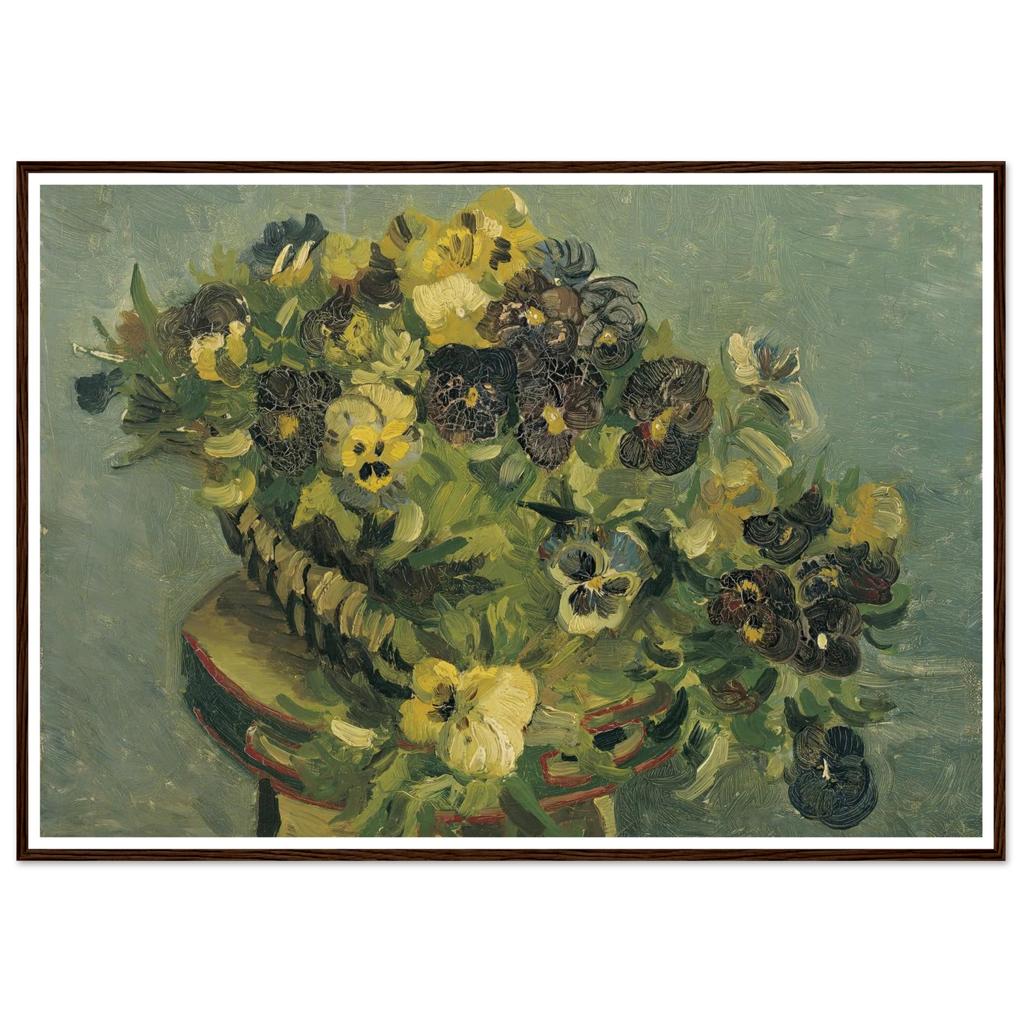 Basket of pansies on a small table (1887) Art Print | Vincent van Gogh-Quipham Collections