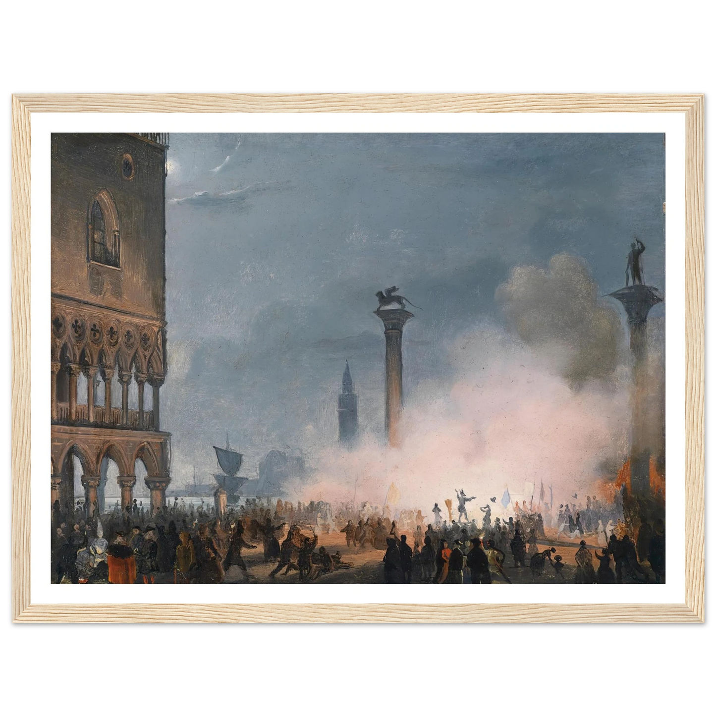 Venedi Piazzetta bei Nacht Art Print | Ippolito Caffi-Quipham Collections