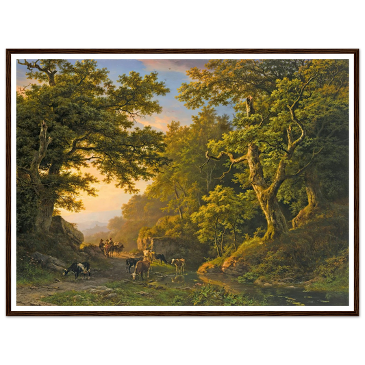 Figures In A Wooded Landscape (1850) Art Print | Barend Cornelis Koekkoek-Quipham Collections