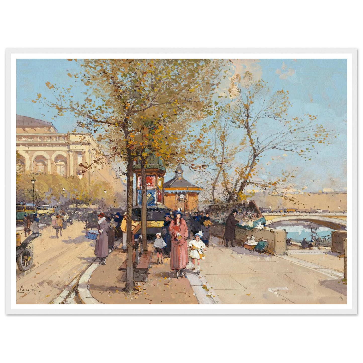A stroll by the Seine Art Print | Eugene Galien Laloue-Quipham Collections
