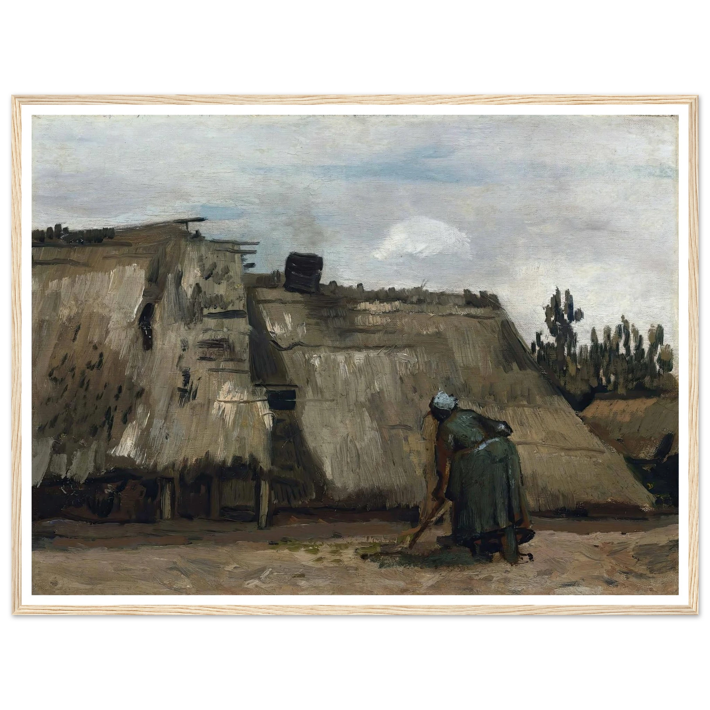A Peasant Woman Digging in Front of Her Cottage (c. 1885) Art Print | Vincent van Gogh-Quipham Collections