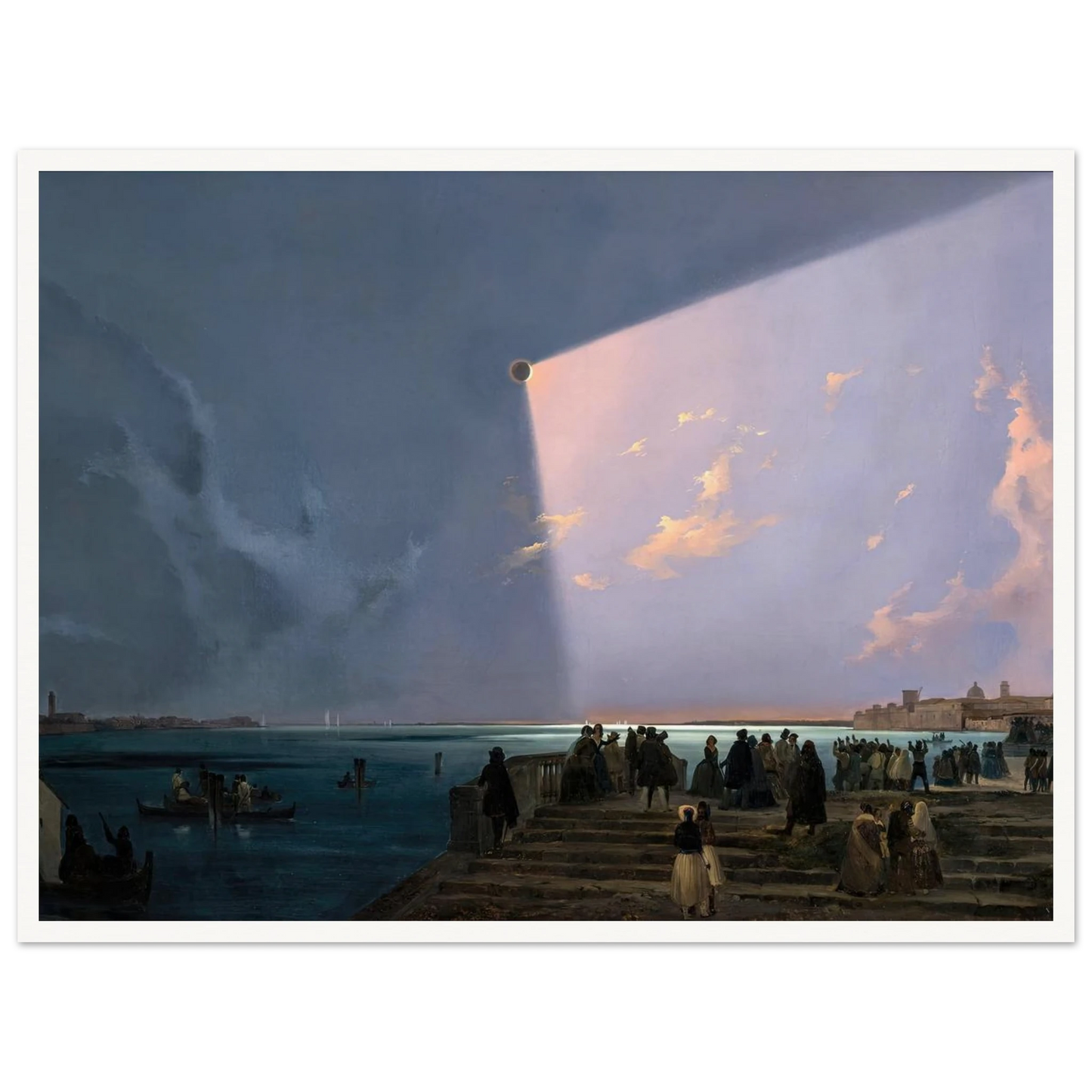 The Eclipse of the Sun in Venice, July 6, 1842 (1800s) Art Print | Ippolito Caffi-Quipham Collections