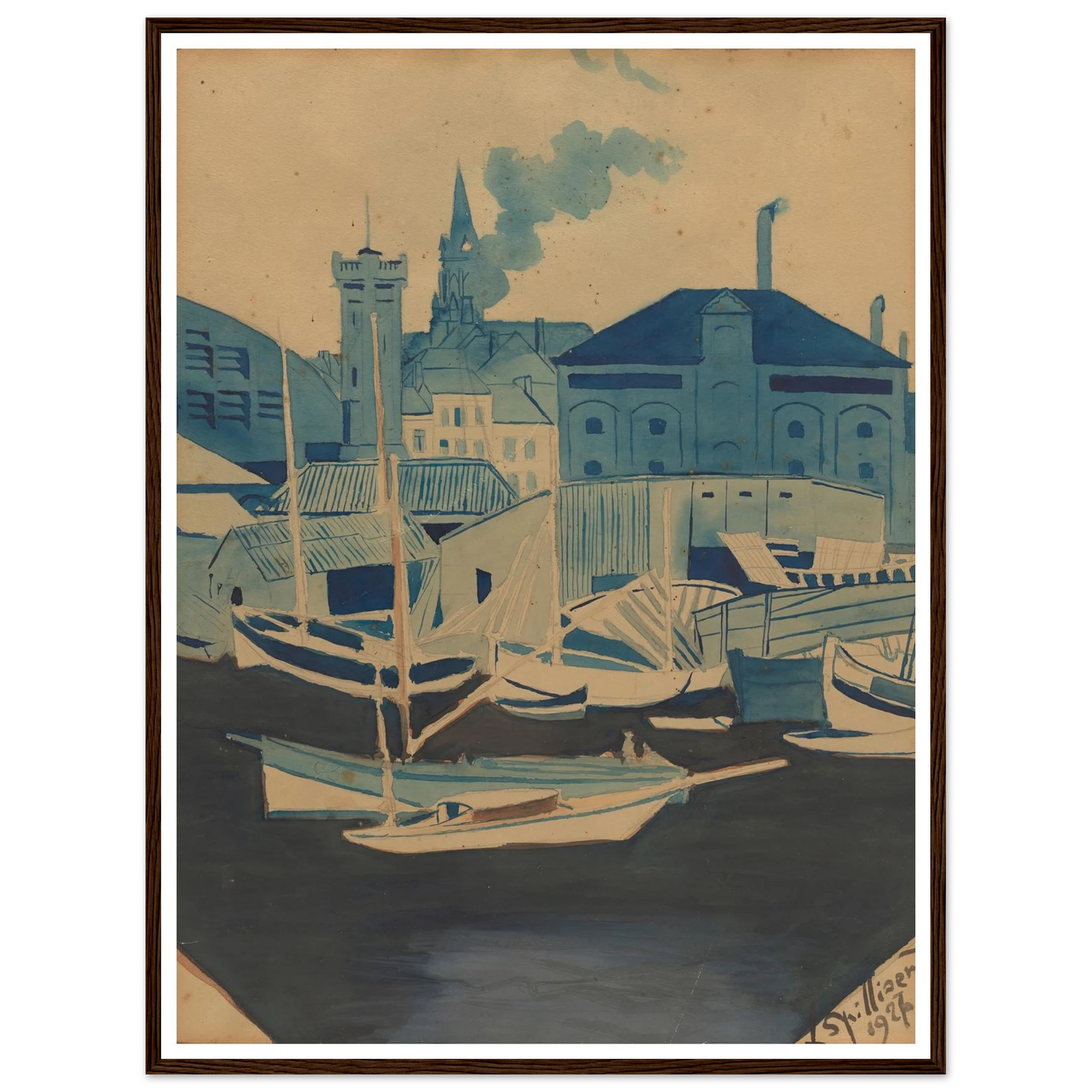 Havenzicht (1927) Art Print | Leon Spilliaert-Quipham Collections