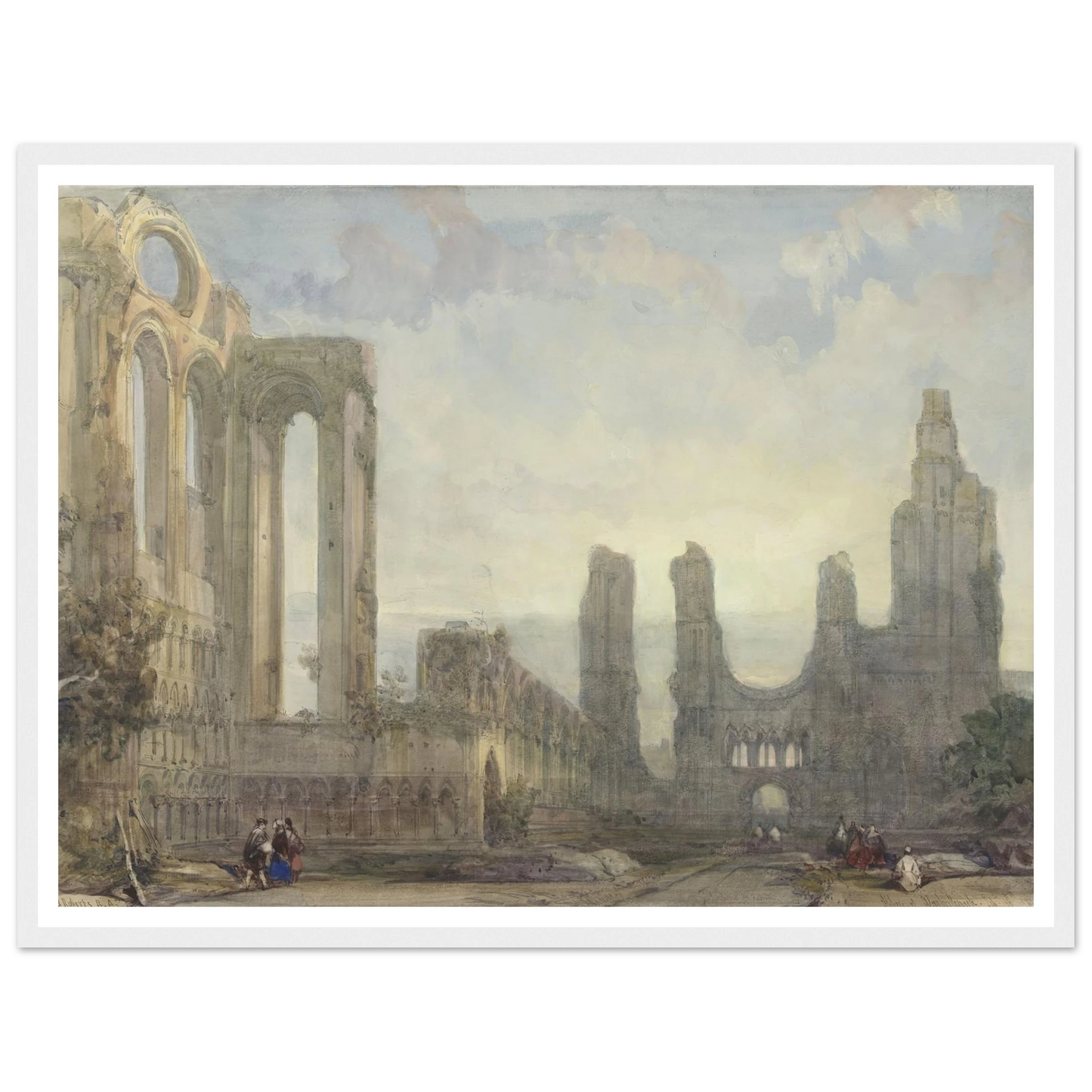 Abdijruïne van Aberbrothwick bij avond (1848) Art Print | David Roberts-Quipham Collections