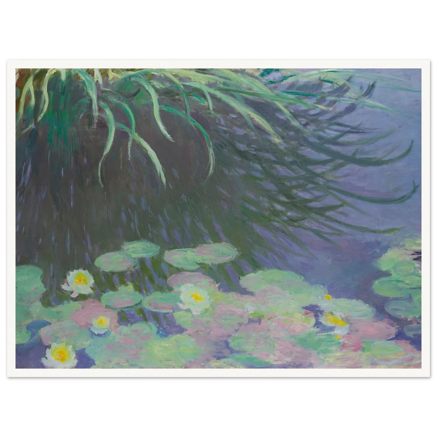 Nymphéas Avec Reflets De Hautes Herbes (1914-17) Art Print | Claude Monet-Quipham Collections
