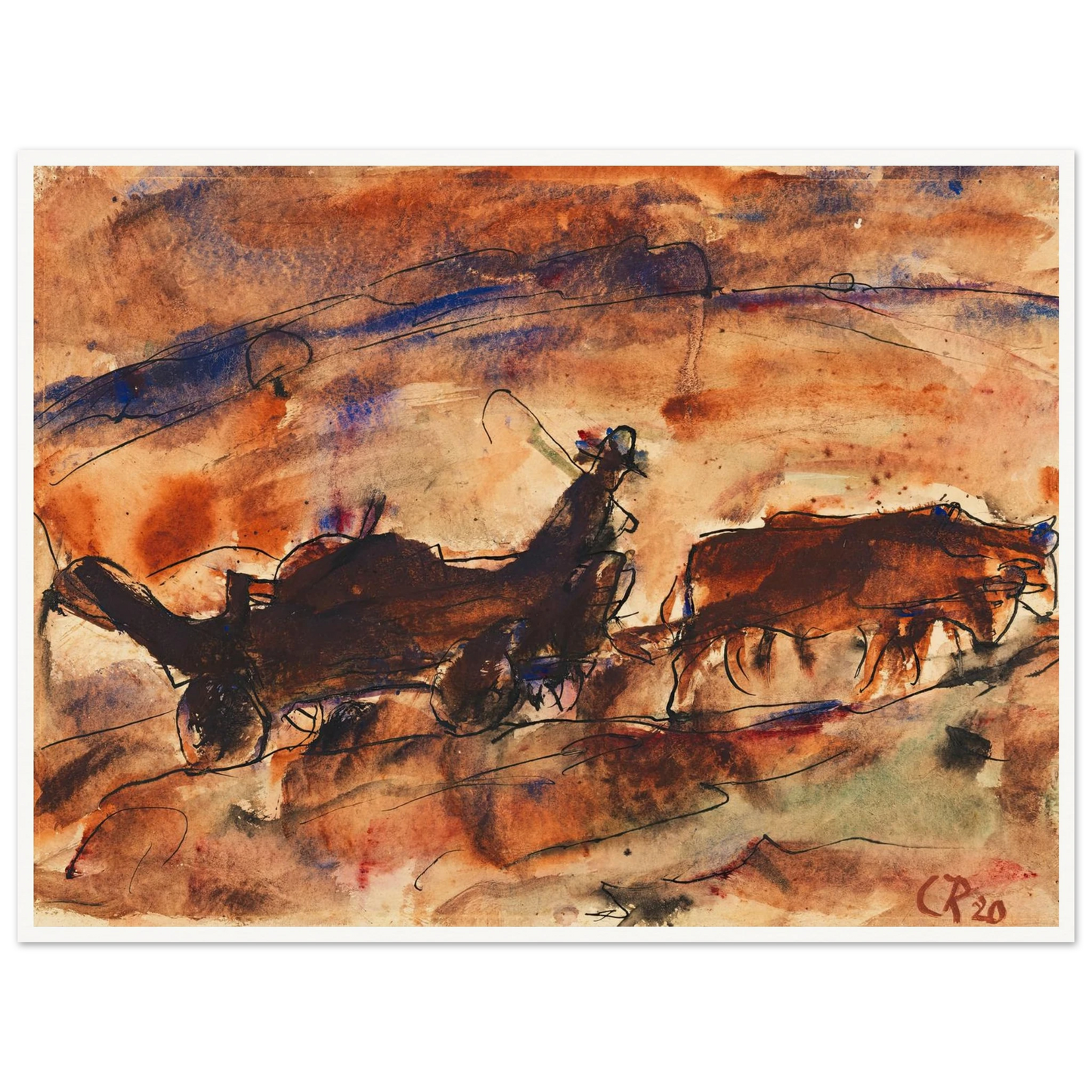 Ochsenfuhrwerk (1920) Art Print | Christian Rohlfs-Quipham Collections