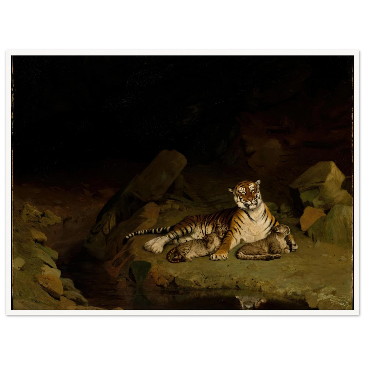 Tiger and Cubs (ca. 1884) Art Print | Jean Leon Gerome-Quipham Collections