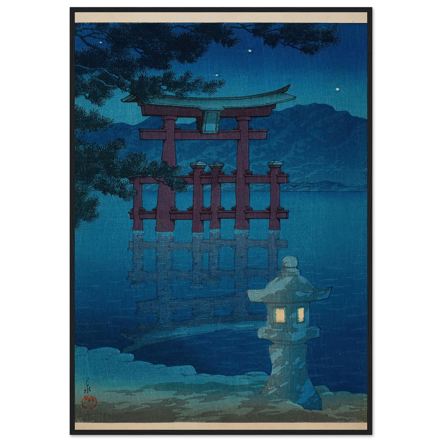 Hoshizukiyo Miyajima (Starlit Night at Miyajima) (1928) Art Print | Kawase Hasui-Quipham Collections