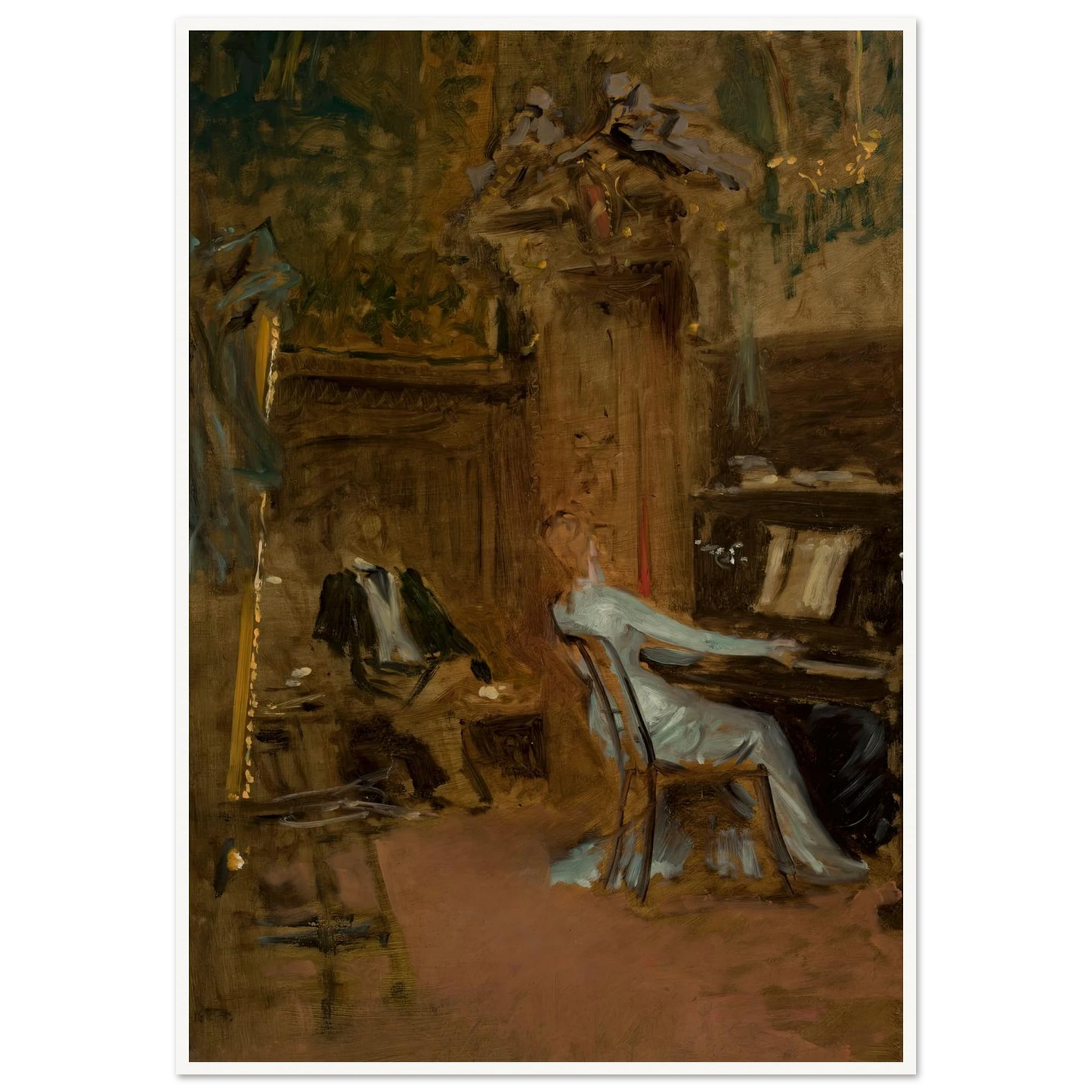 Concert in the living-room, sketch Art Print | Wladyslaw Czachorski-Quipham Collections
