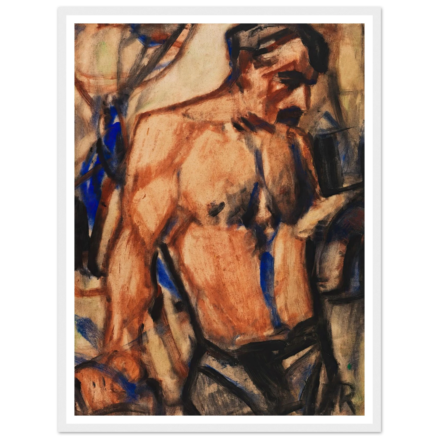 Arbeiter mit nacktem Oberkörper (1920-30) Art Print | Christian Rohlfs-Quipham Collections