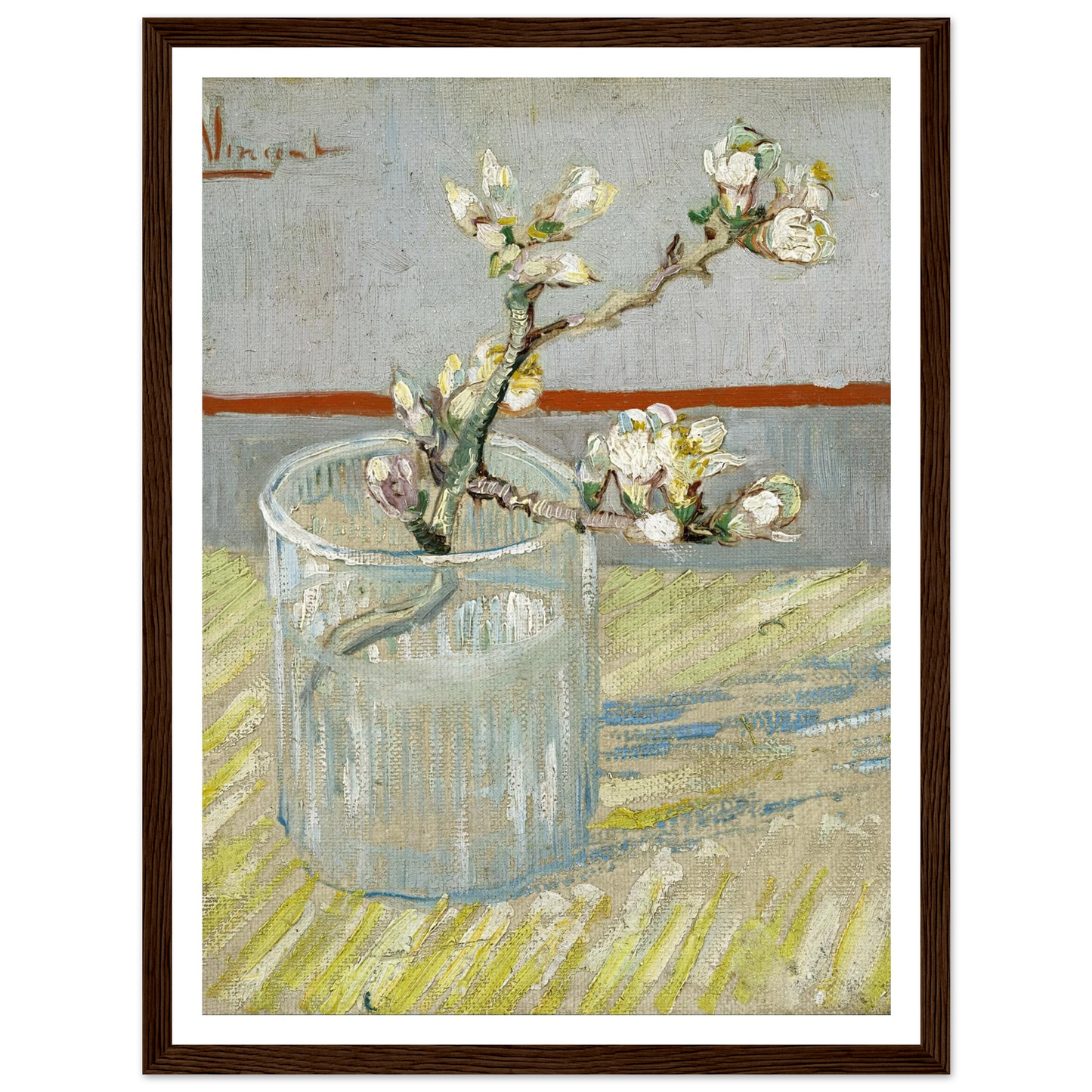 Sprig of flowering almond in a glass (1888) Art Print | Vincent van Gogh-Quipham Collections