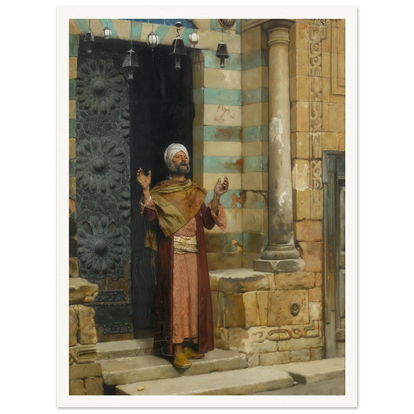 At the door of the mosque (1886) Art Print | Ludwig Deutsch-Quipham Collections