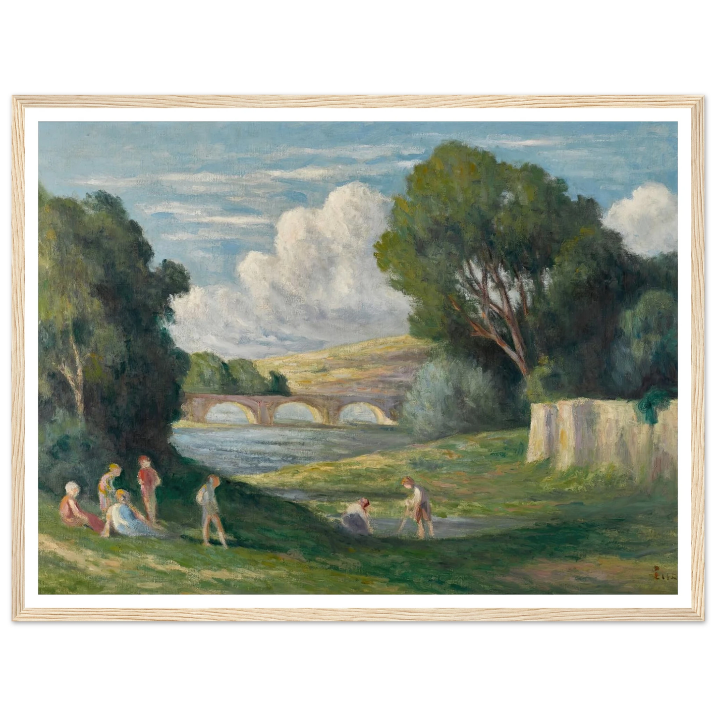 Rolleboise, baigneurs près du bras de Seine (1930) Art Print | Maximilien Luce-Quipham Collections