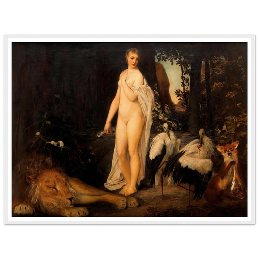 Fabel (1883) Art Print | Gustav Klimt - Framed Poster - 30x40 cm / 12x16″ - Black frame