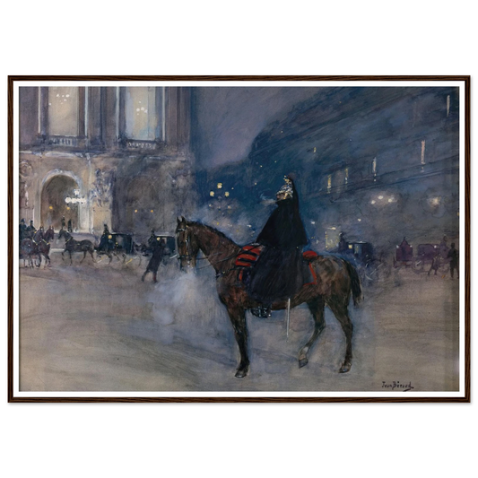 Façade de l’Opéra un soir de gala (1867 - 1935) Art Print | Jean Beraud - Framed Poster - 30x40 cm / 12x16″ - Black frame