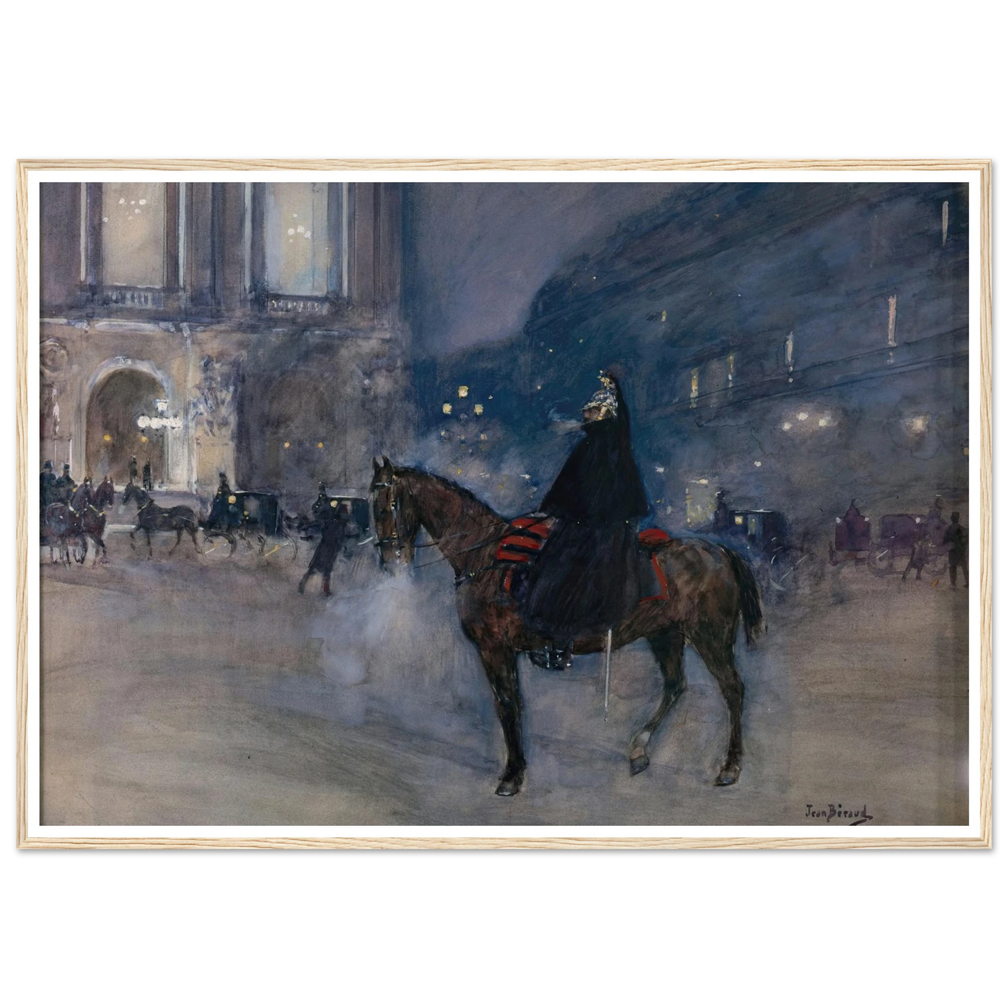 Façade de l’Opéra un soir de gala (1867 - 1935) Art Print | Jean Beraud - Framed Poster - 30x40 cm / 12x16″ - Black frame