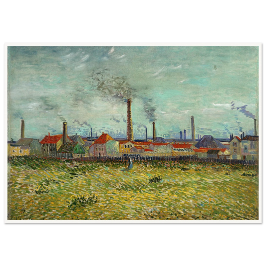 Factories at Clichy (1887) Art Print | Vincent van Gogh - Framed Poster - 30x40 cm / 12x16″ - Black frame