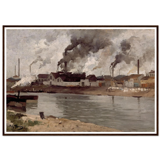 Factories in Ivry (1883) Art Print | Frits Thaulow - Framed Poster - 30x40 cm / 12x16″ - Black frame