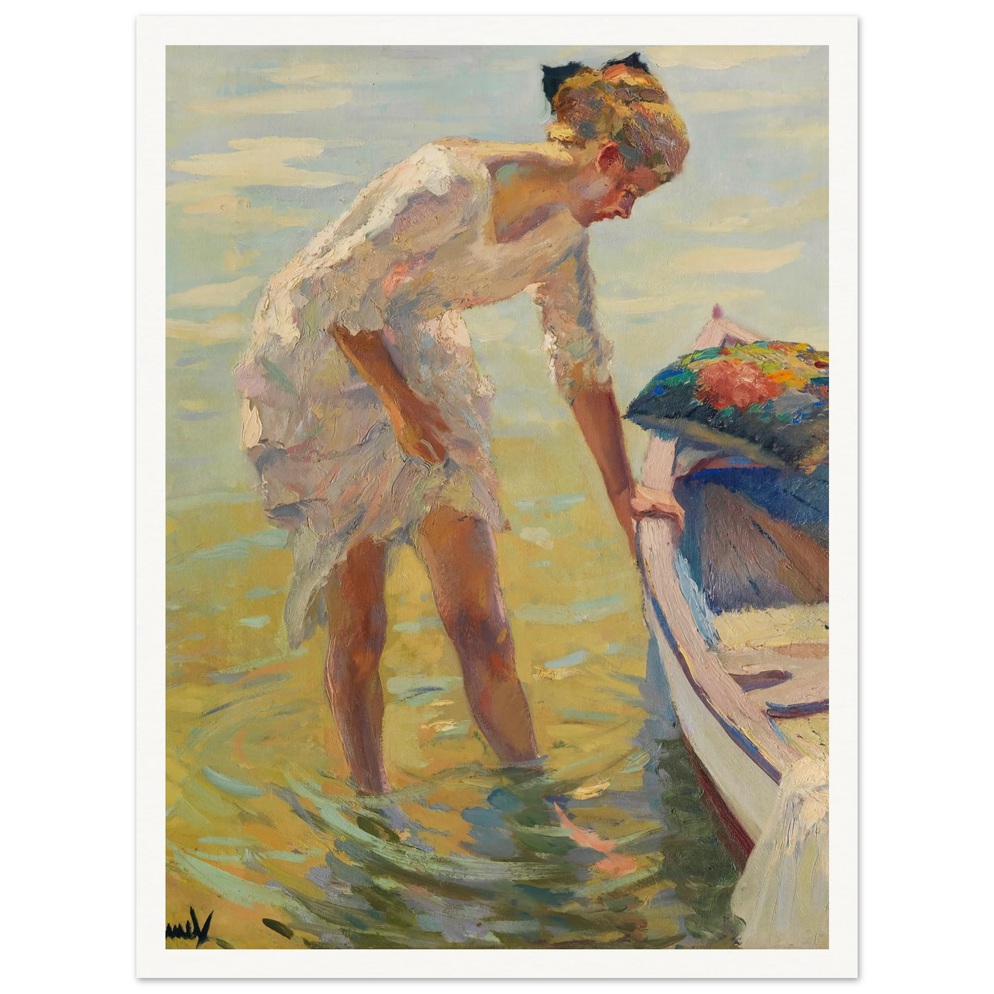 On the shore (1920) Art Print | Edward Cucue-Quipham Collections