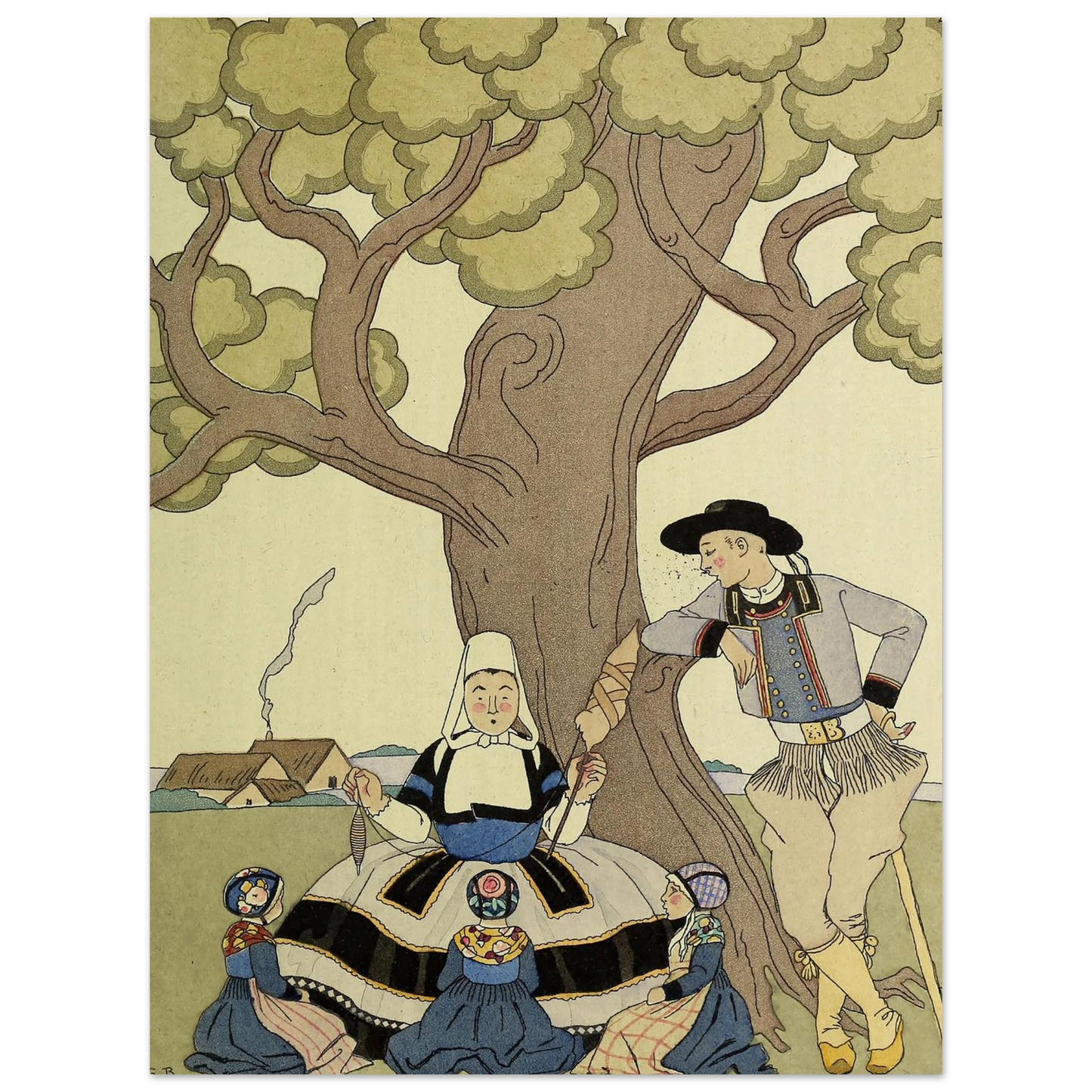 Falbalas et fanfreluches, Il était une fois (1925) Art Print | George Barbier - Framed Poster - 30x40 cm / 12x16″ - Black frame