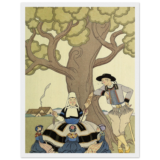 Falbalas et fanfreluches, Il était une fois (1925) Art Print | George Barbier - Framed Poster - 30x40 cm / 12x16″ - Black frame