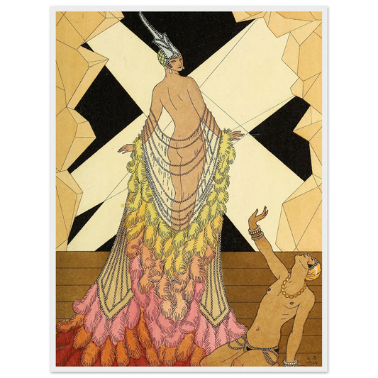 Falbalas et fanfreluches, L’ Orgueil (1925) Art Print | George Barbier - Framed Poster - 30x40 cm / 12x16″ - Black frame