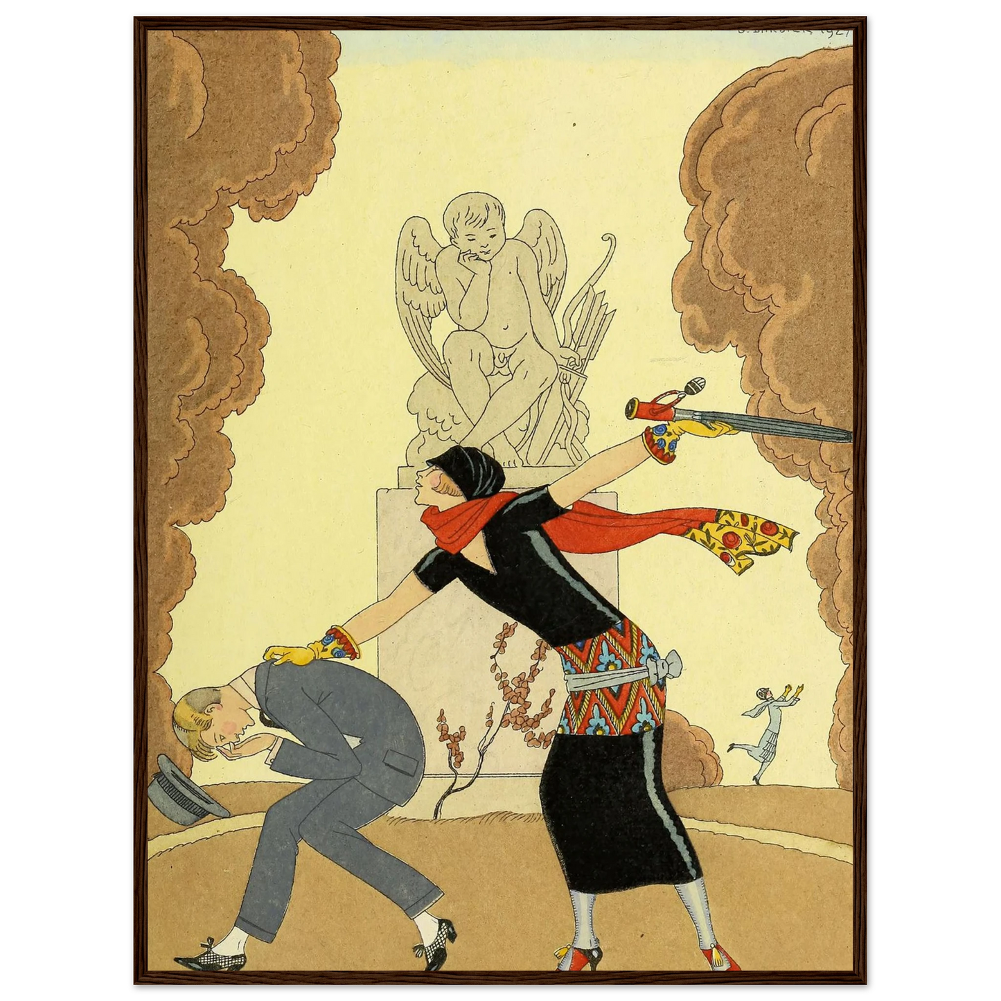 Falbalas et fanfreluches, La Colère (1925) Art Print | George Barbier - Framed Poster - 30x40 cm / 12x16″ - Black frame